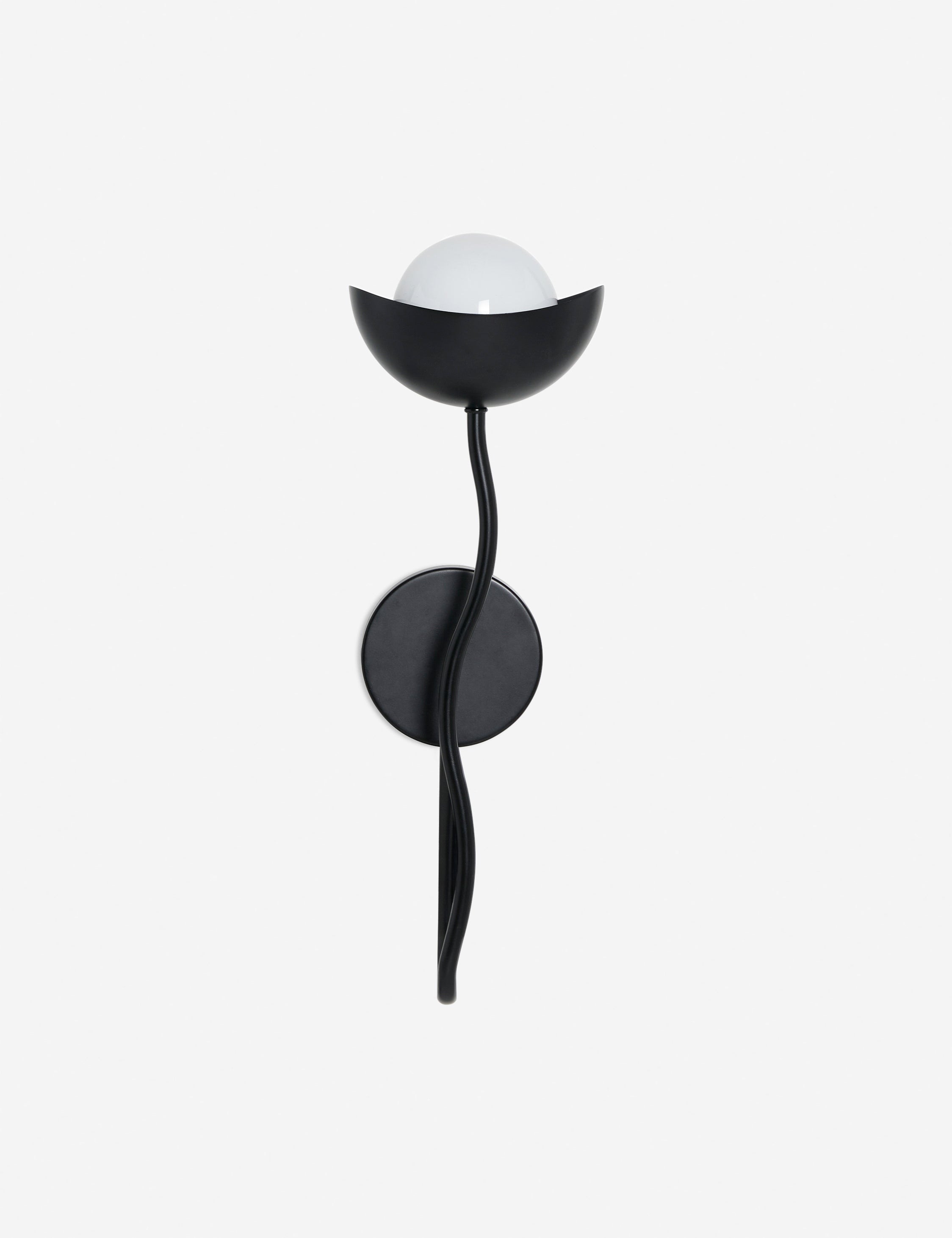 Kaya Sconce | Opal Glass Orb, Wavy Arm Design