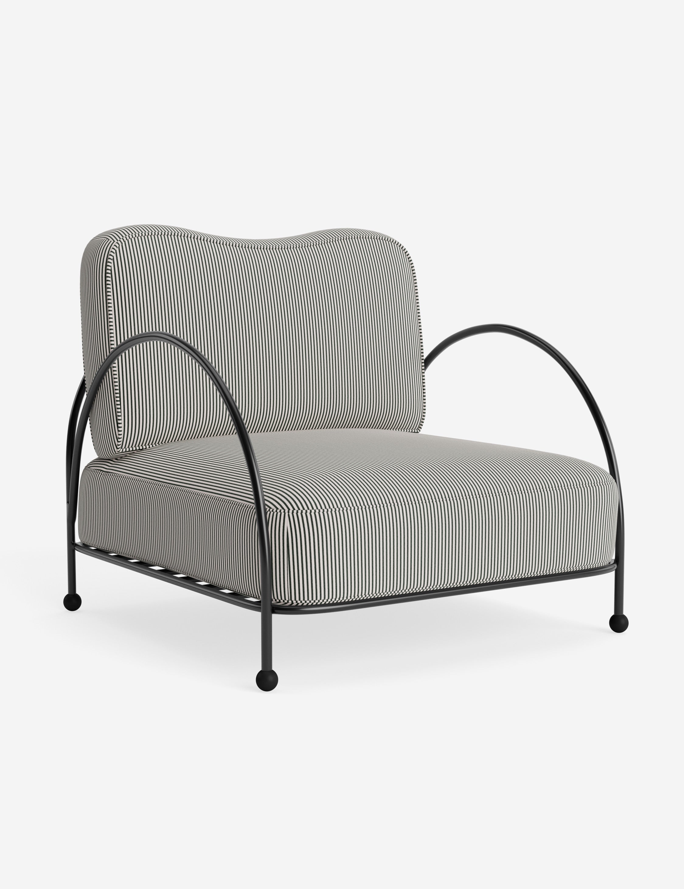 Luna Outdoor Accent Chair | Slim Metal Frame, Supportive Seat