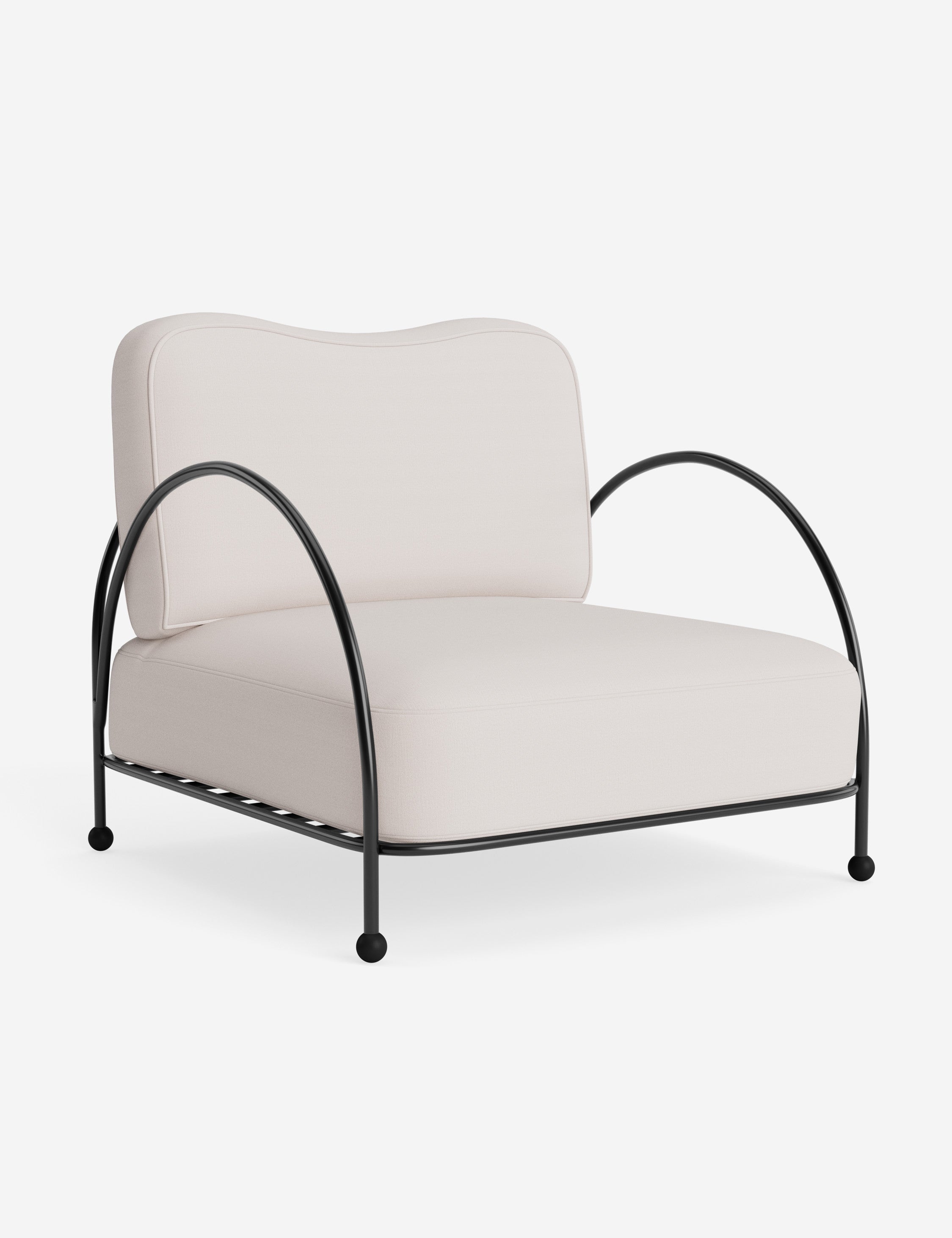 Luna Outdoor Accent Chair | Slim Metal Frame, Supportive Seat