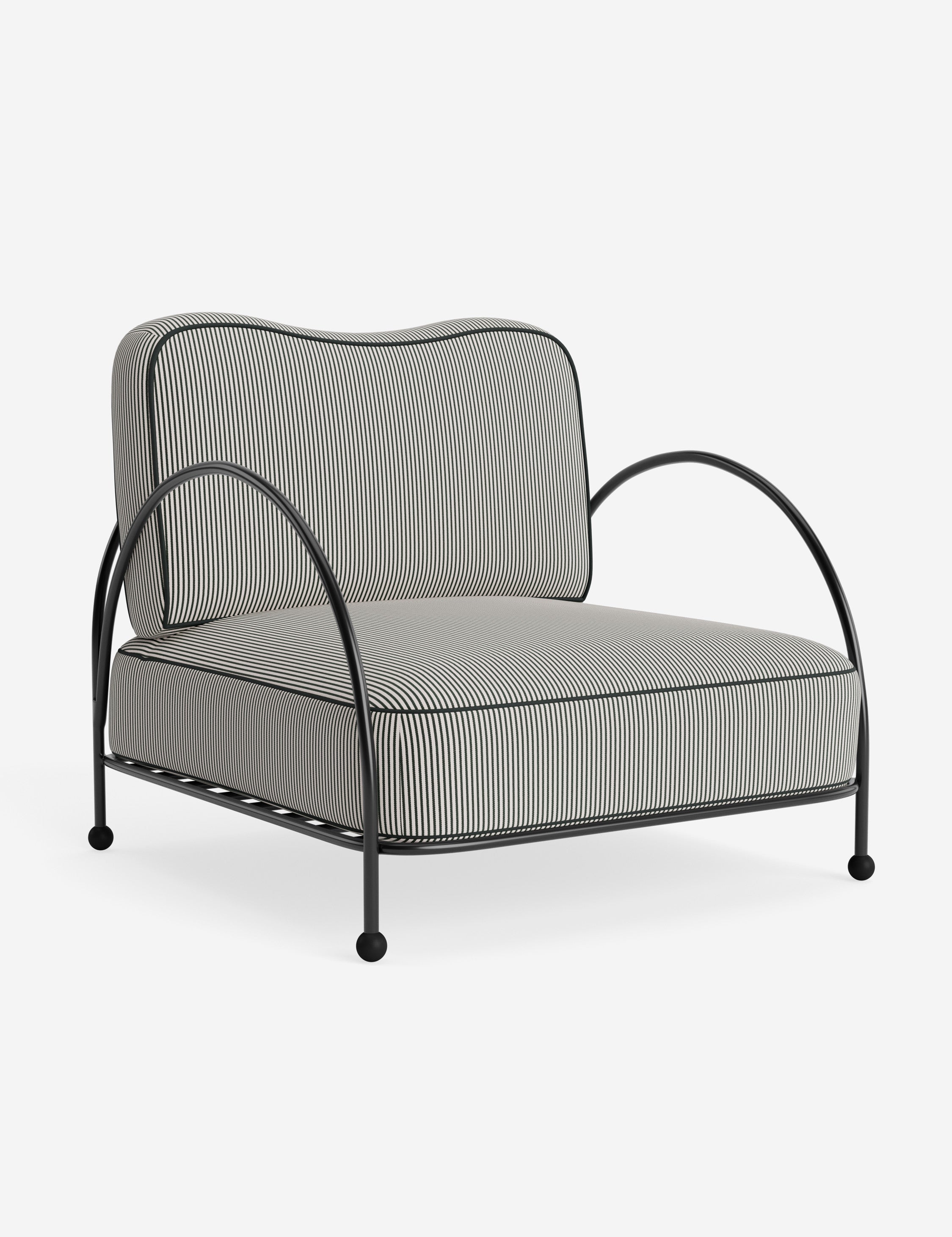 Luna Outdoor Accent Chair | Slim Metal Frame, Supportive Seat