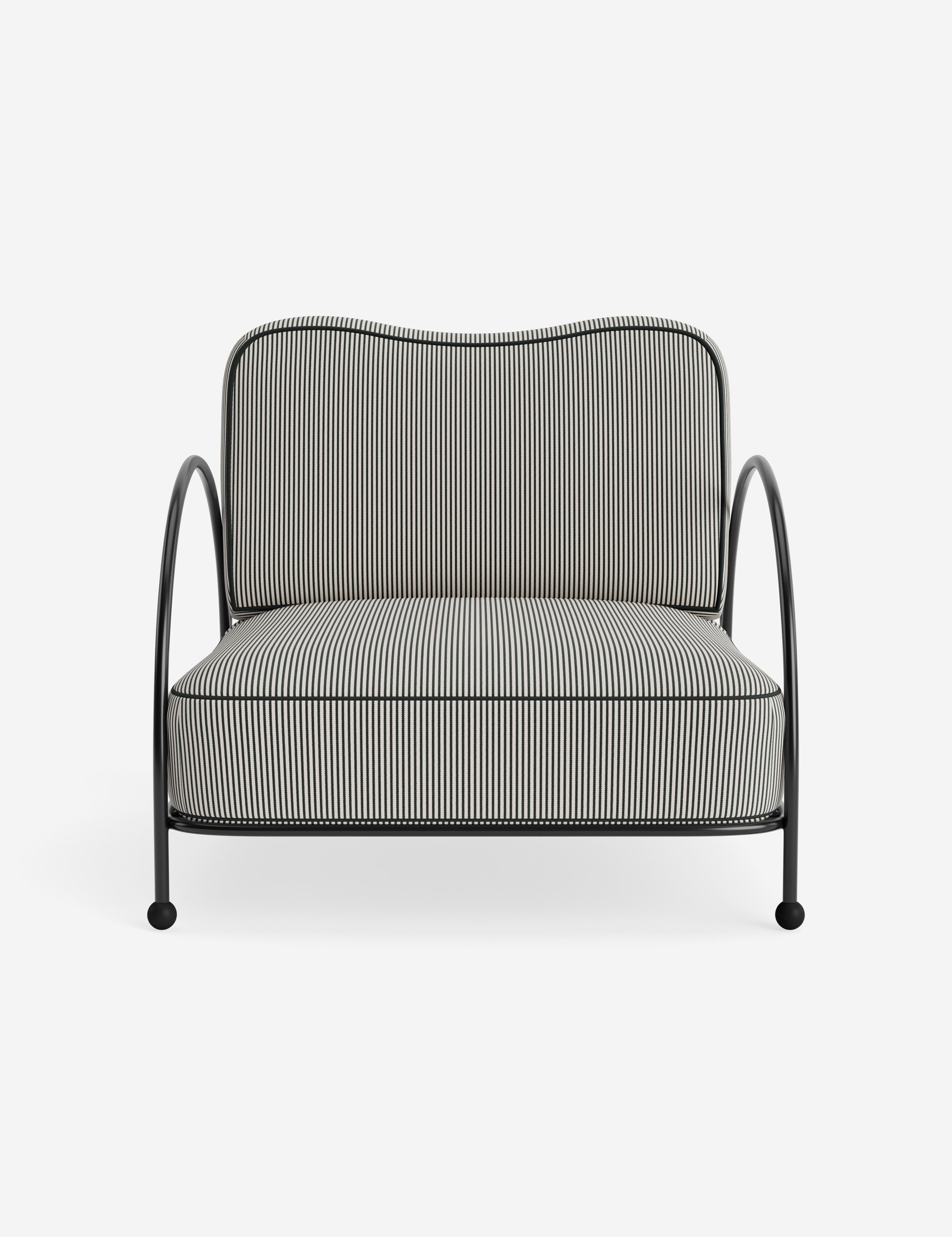 Luna Outdoor Accent Chair | Slim Metal Frame, Supportive Seat