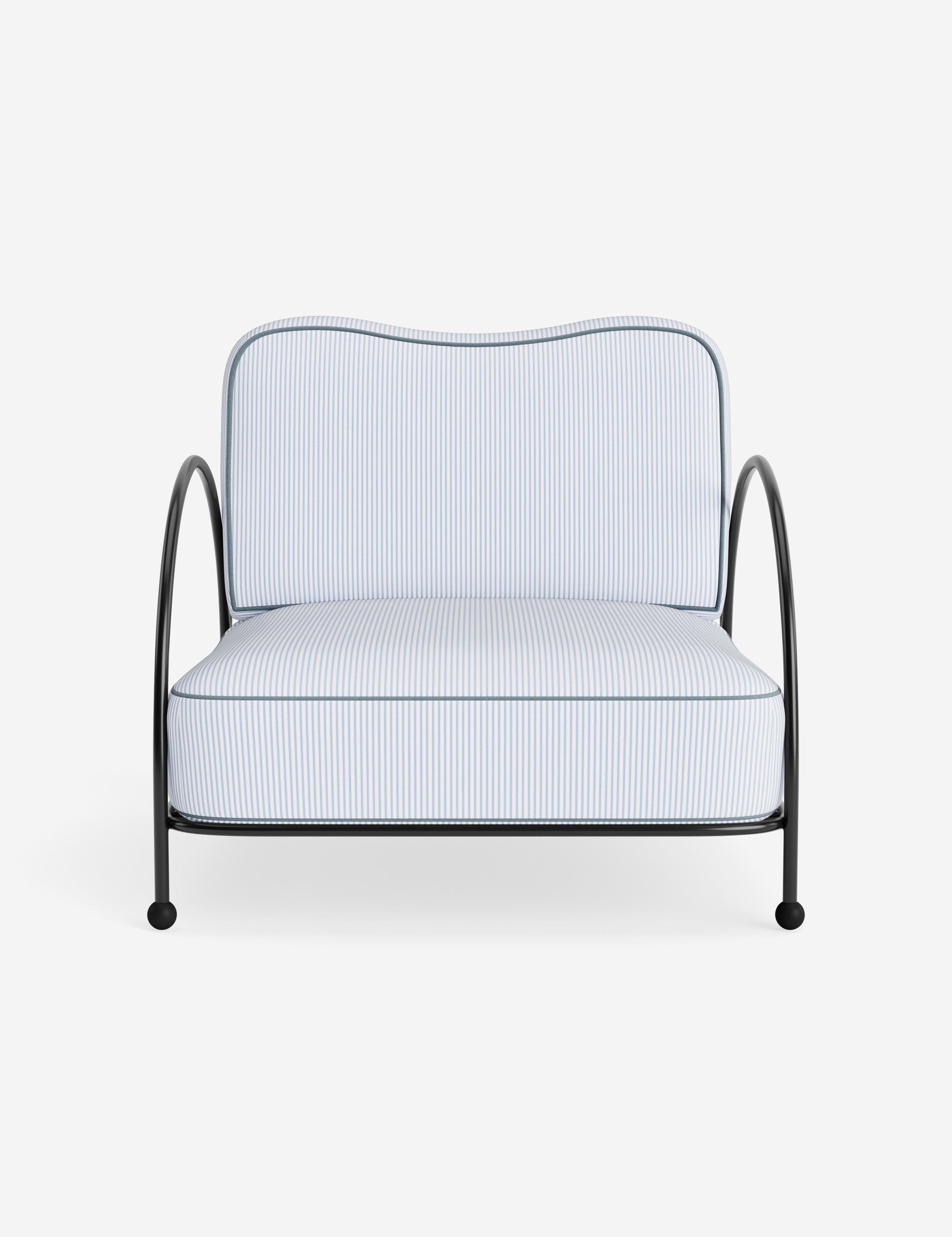 Luna Outdoor Accent Chair | Slim Metal Frame, Supportive Seat