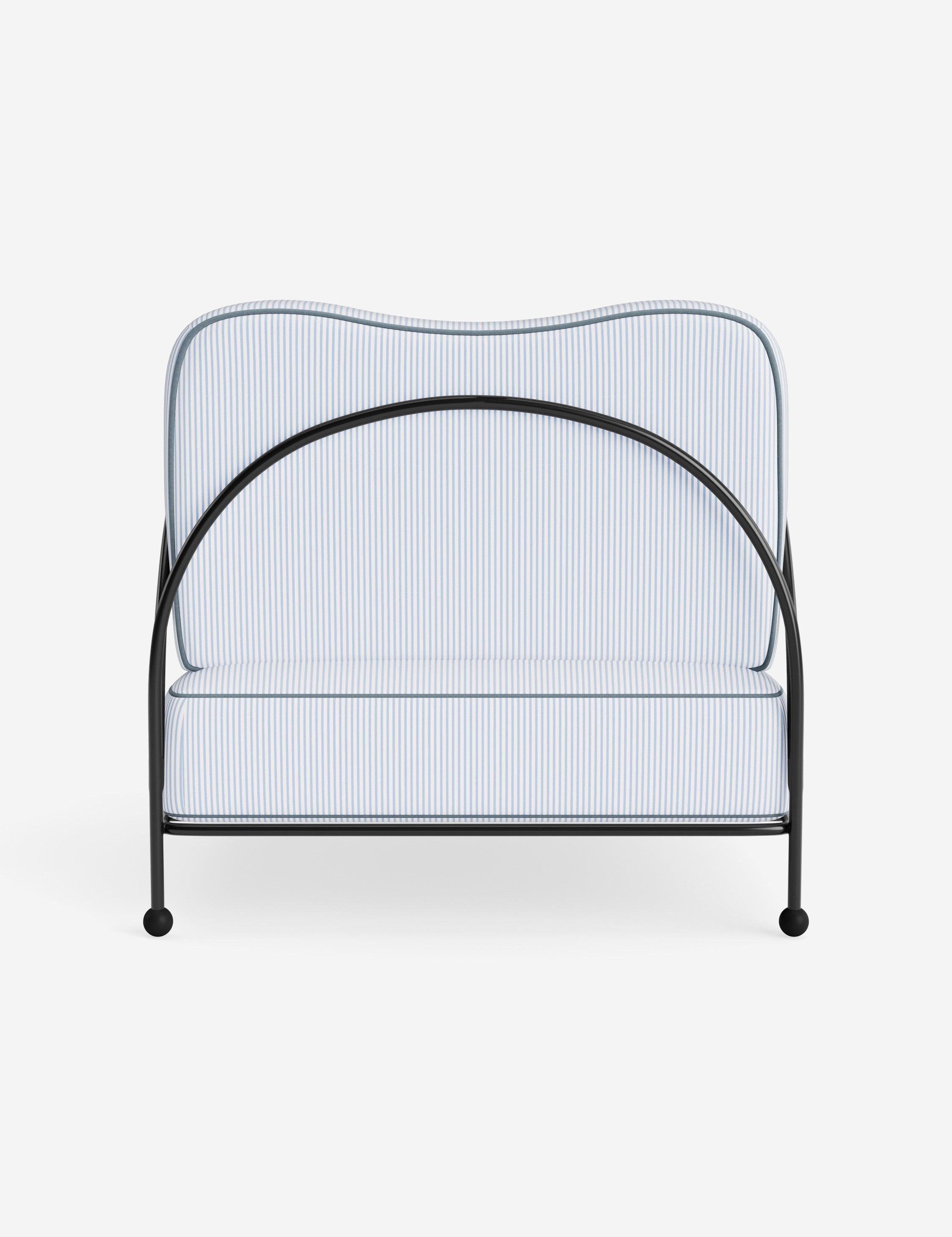 Luna Outdoor Accent Chair | Slim Metal Frame, Supportive Seat