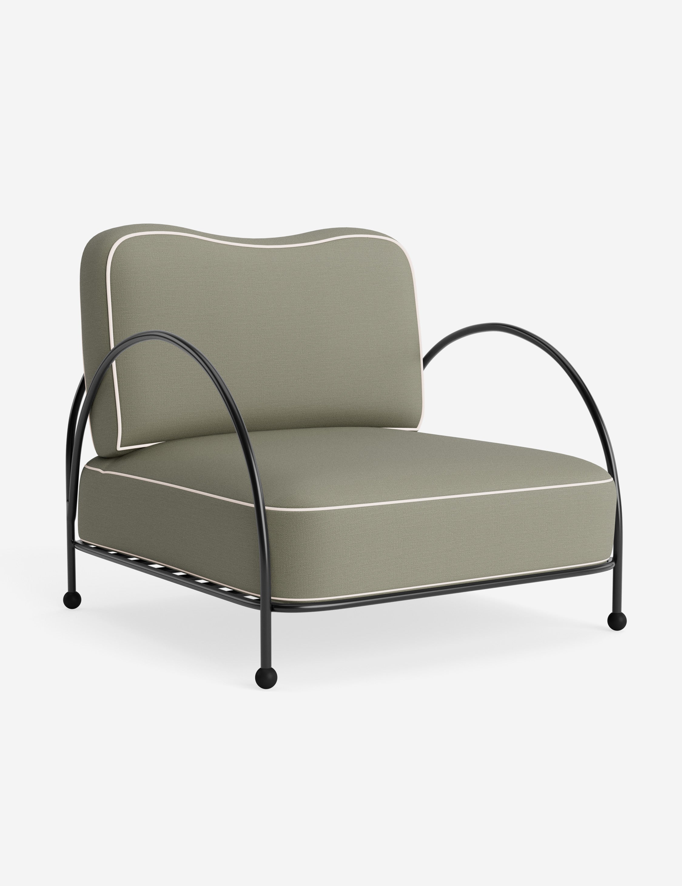Luna Outdoor Accent Chair | Slim Metal Frame, Supportive Seat