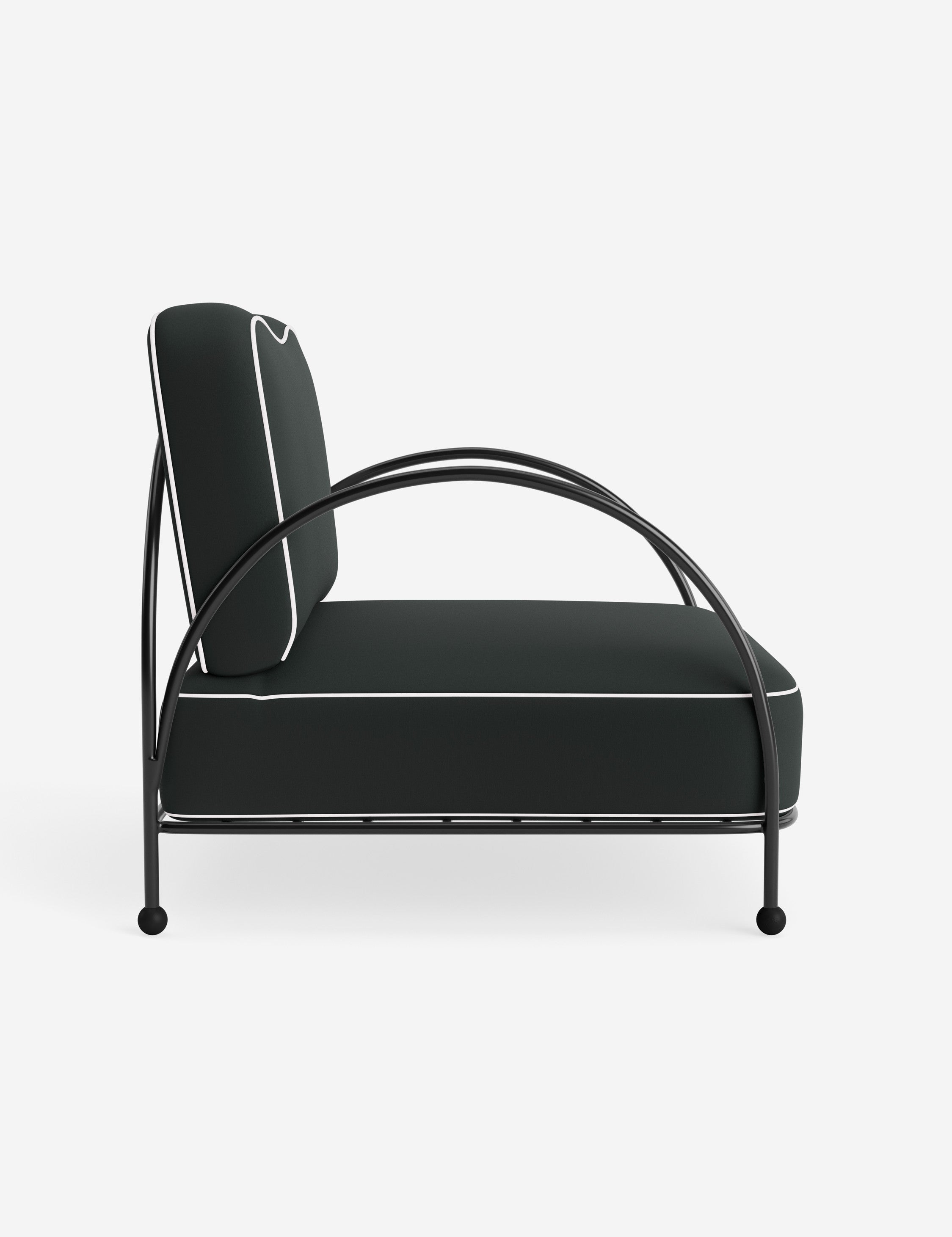 Luna Outdoor Accent Chair | Slim Metal Frame, Supportive Seat