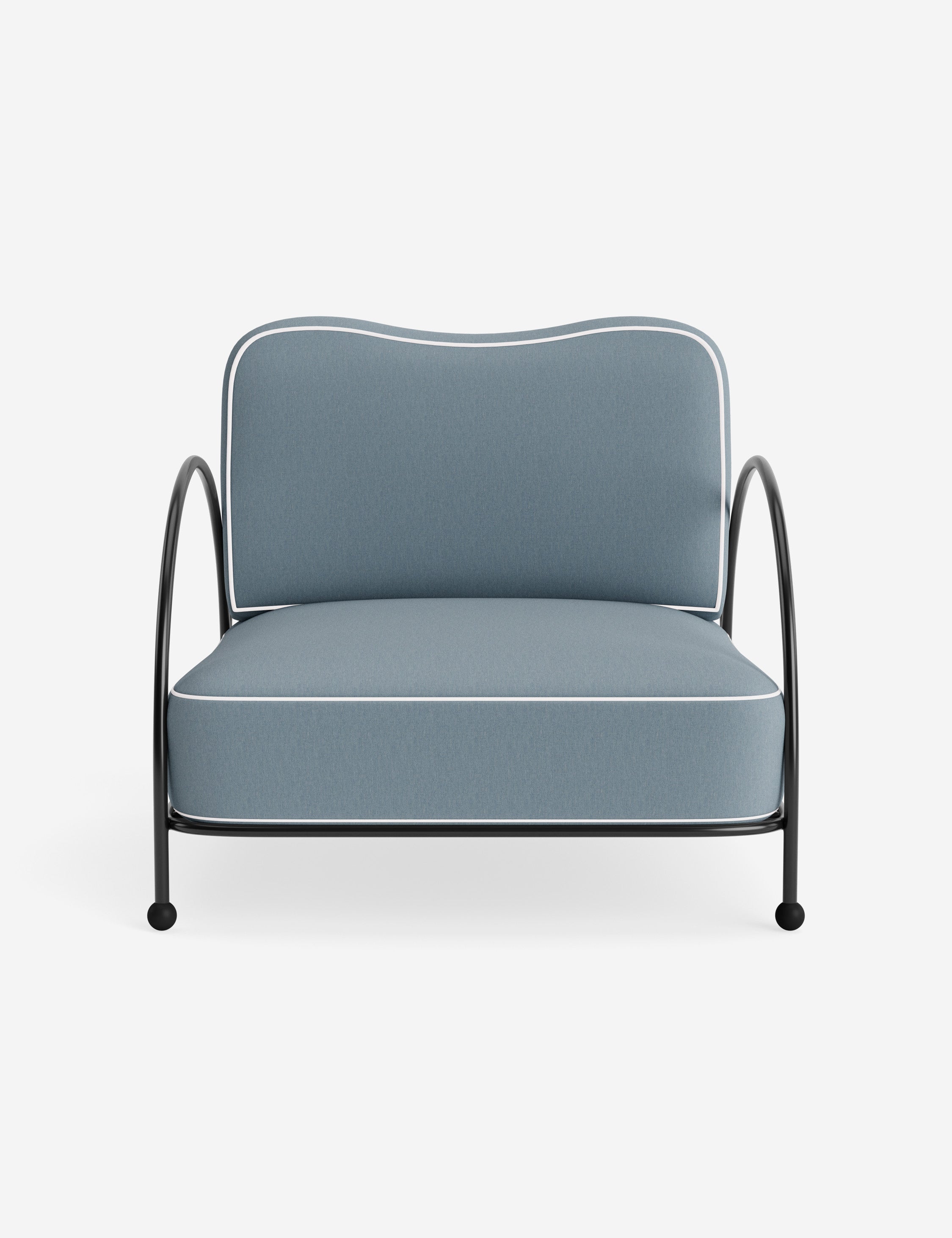 Luna Outdoor Accent Chair | Slim Metal Frame, Supportive Seat