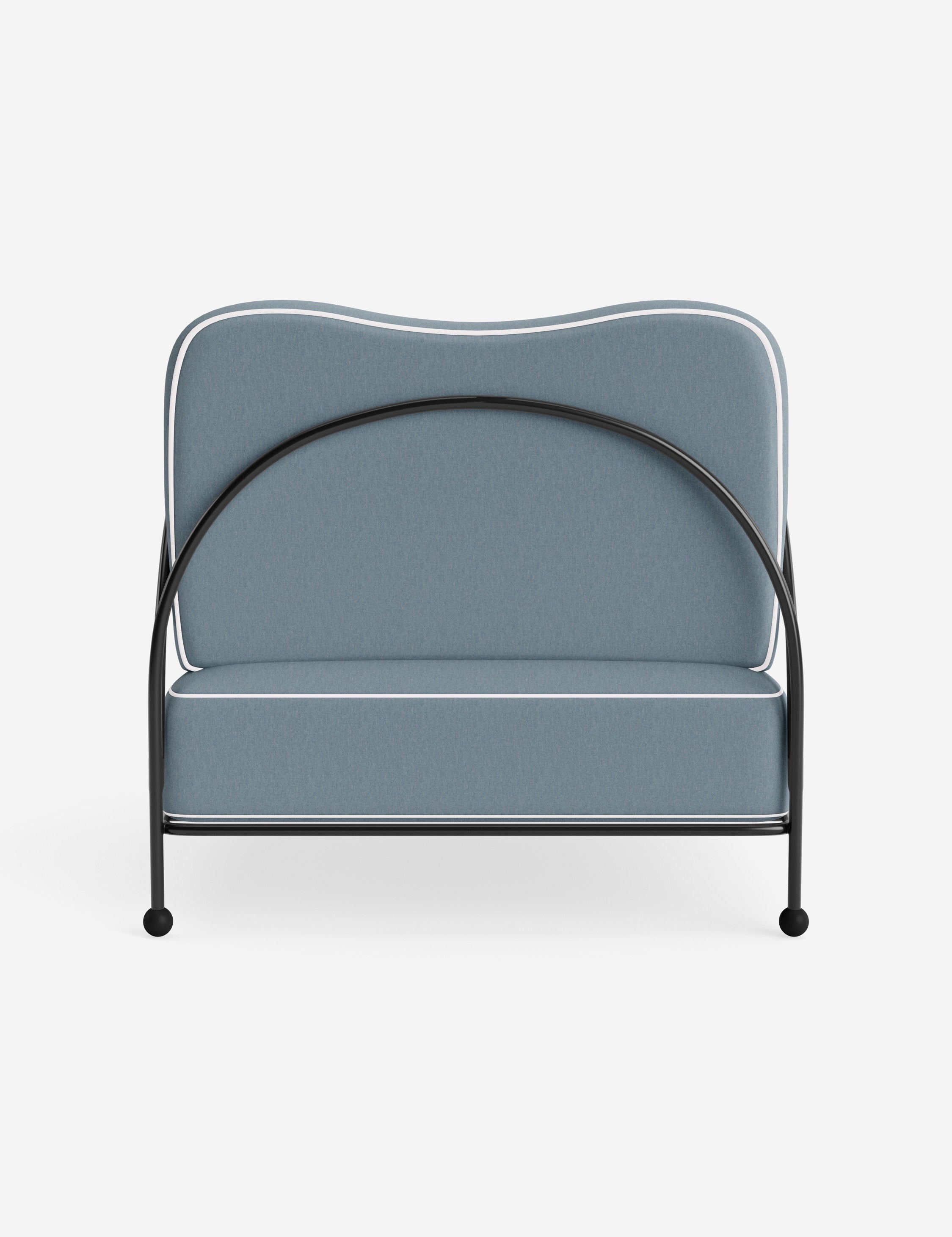 Luna Outdoor Accent Chair | Slim Metal Frame, Supportive Seat
