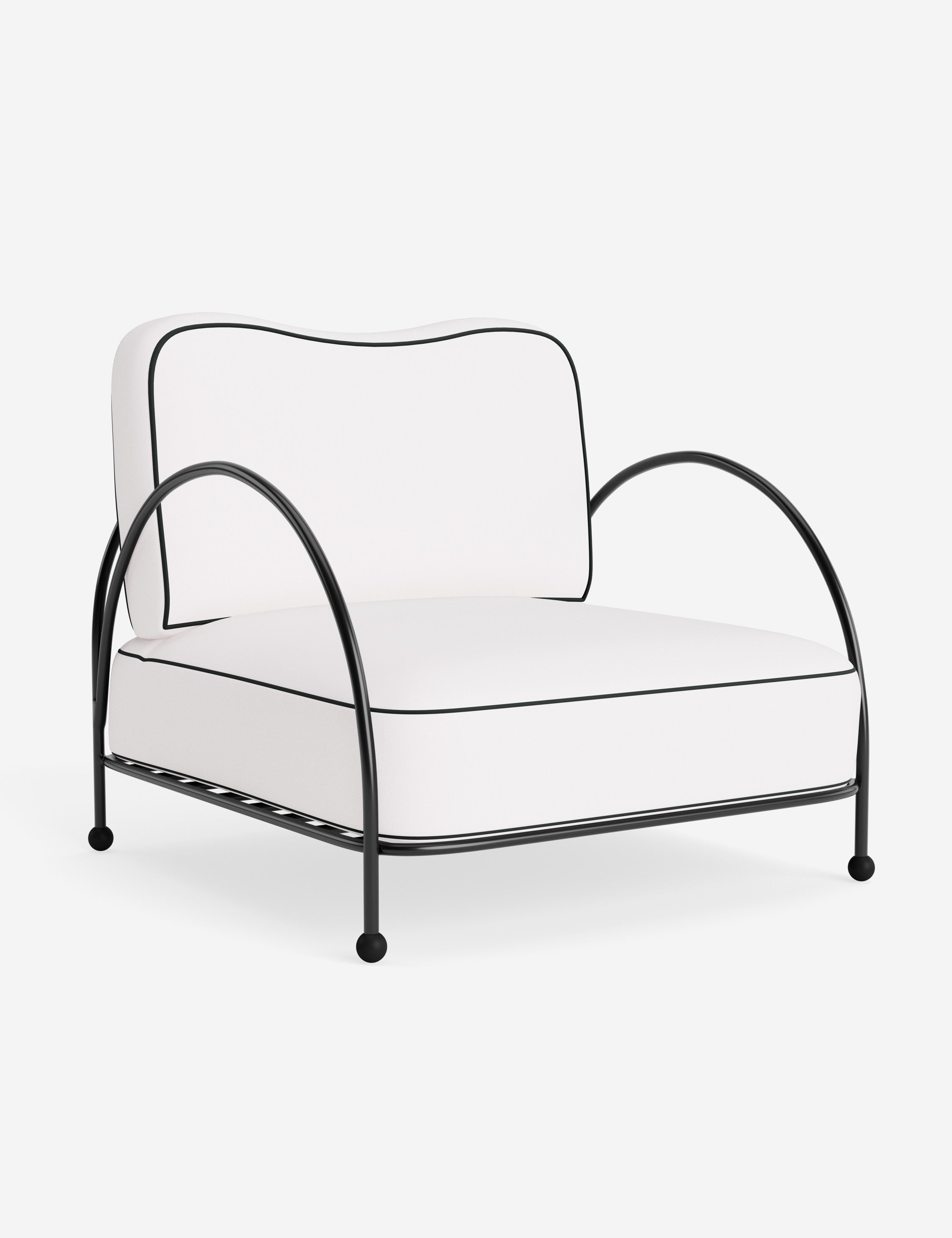 Luna Outdoor Accent Chair | Slim Metal Frame, Supportive Seat