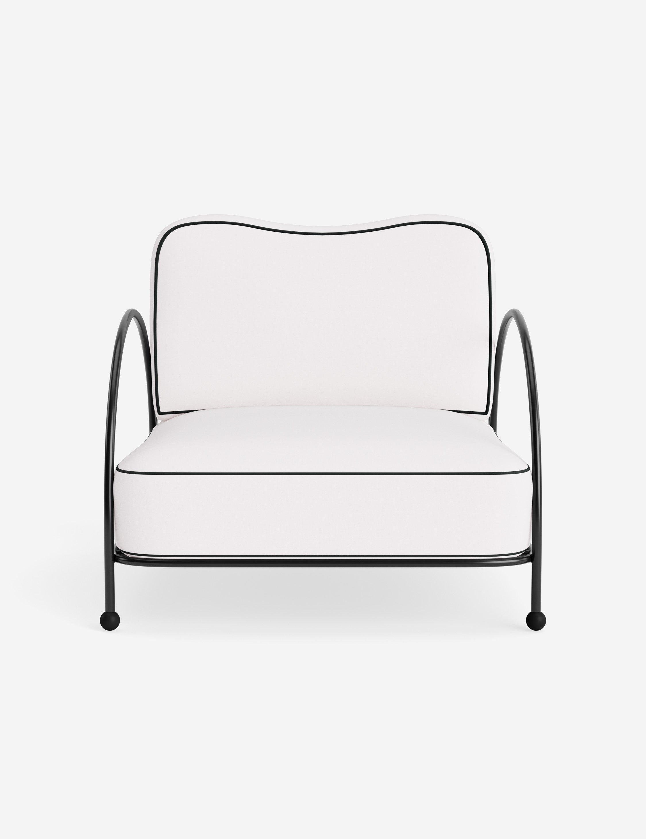 Luna Outdoor Accent Chair | Slim Metal Frame, Supportive Seat