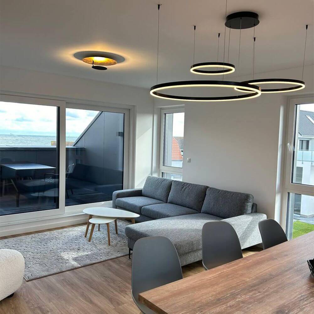 Bela LED Ring Pendant Light | Eccentric 3-Piece, Dimmable Design
