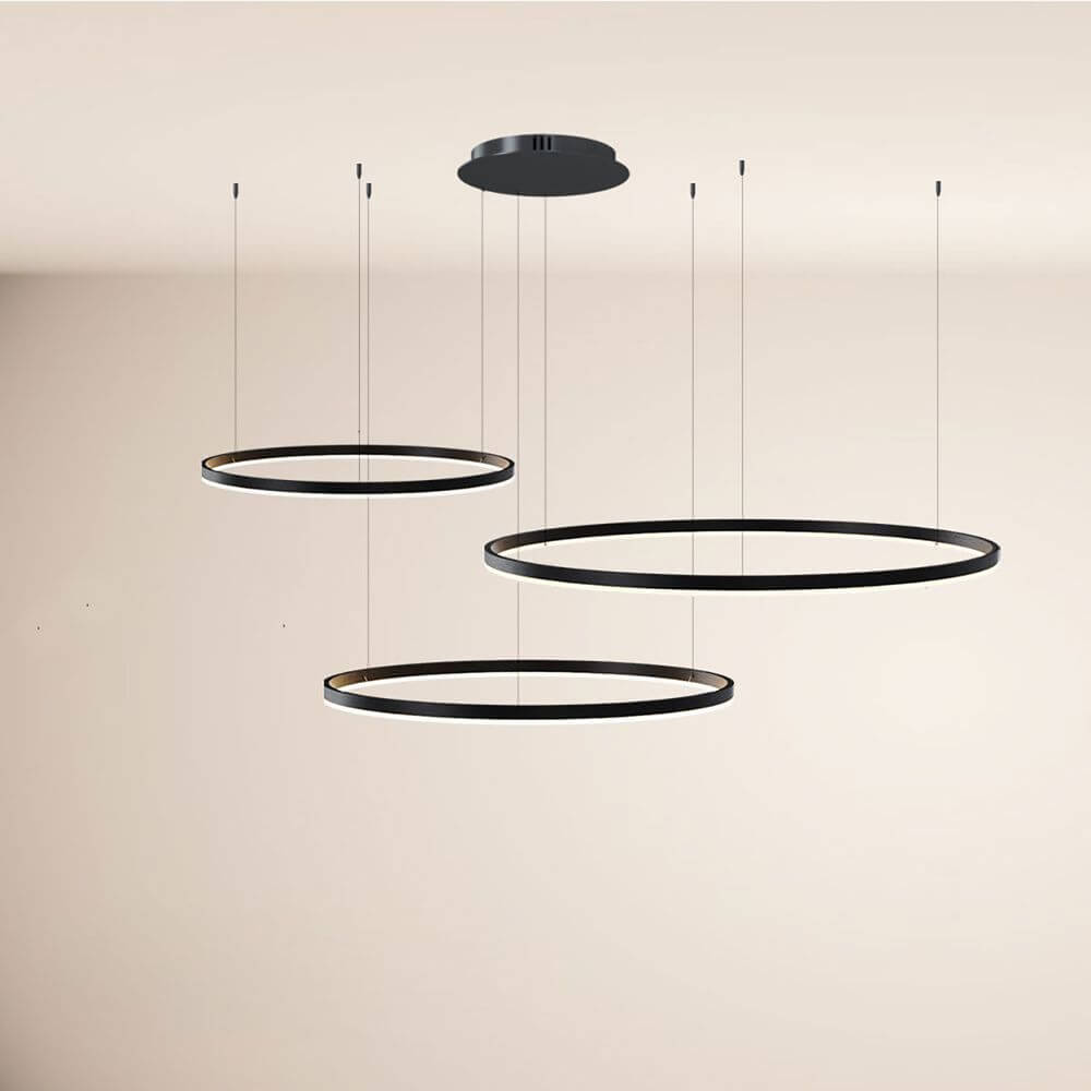 Bela LED Ring Pendant Light | Eccentric 3-Piece, Dimmable Design