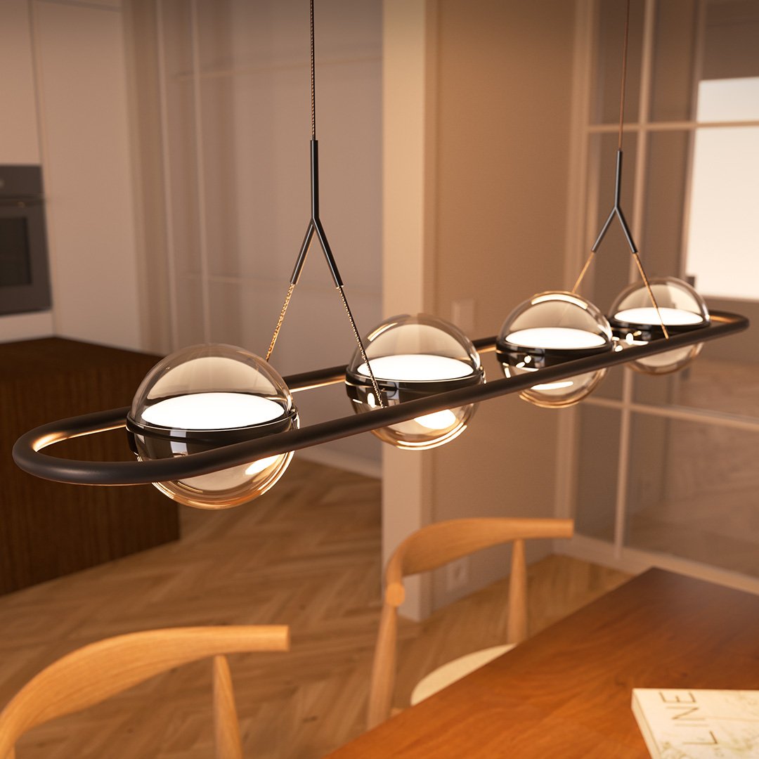 Rivo LED Pendant Light | Dimmable, Hand-Blown Glass Spheres