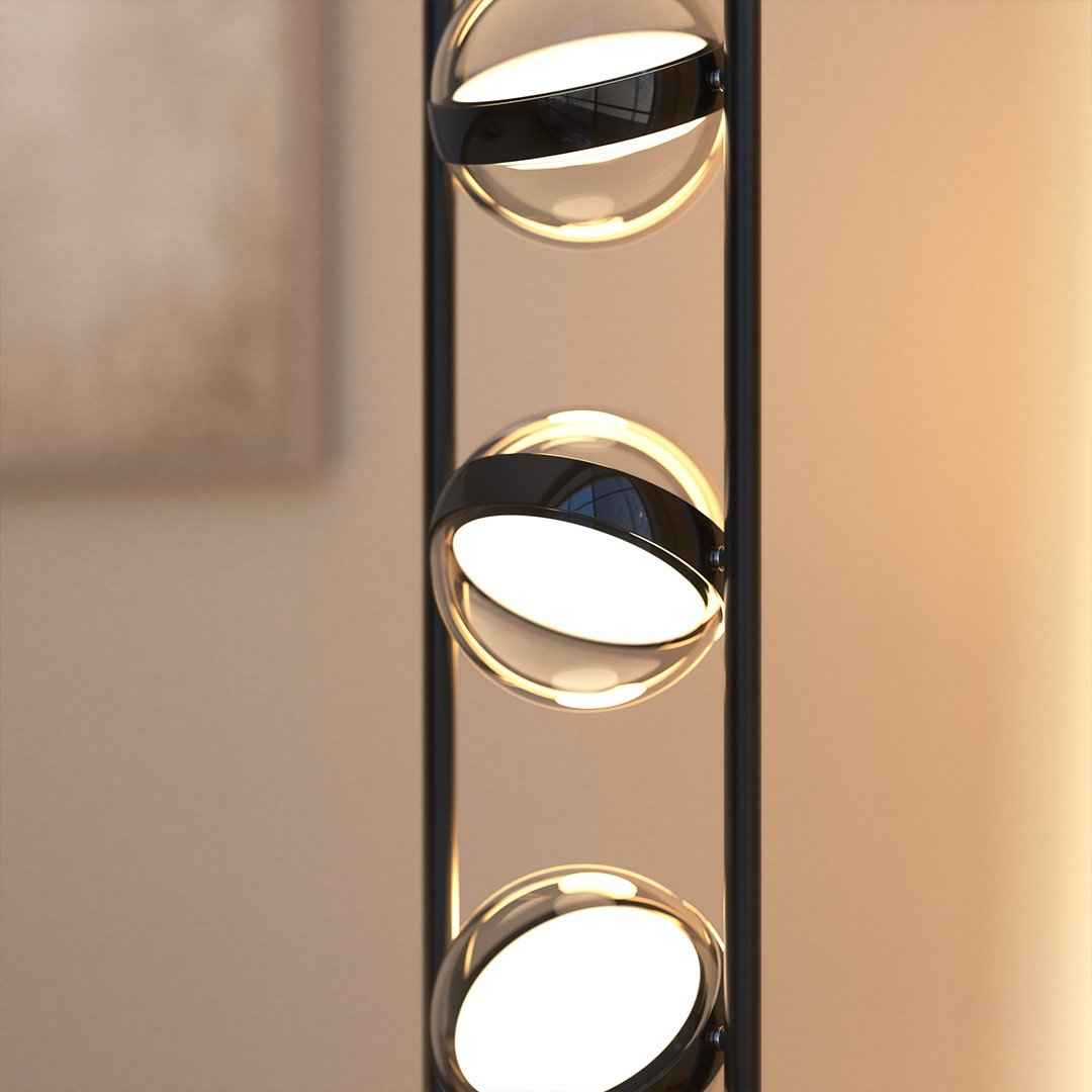 Viro LED Floor Lamp | Floating Glass Spheres, Dimming Function