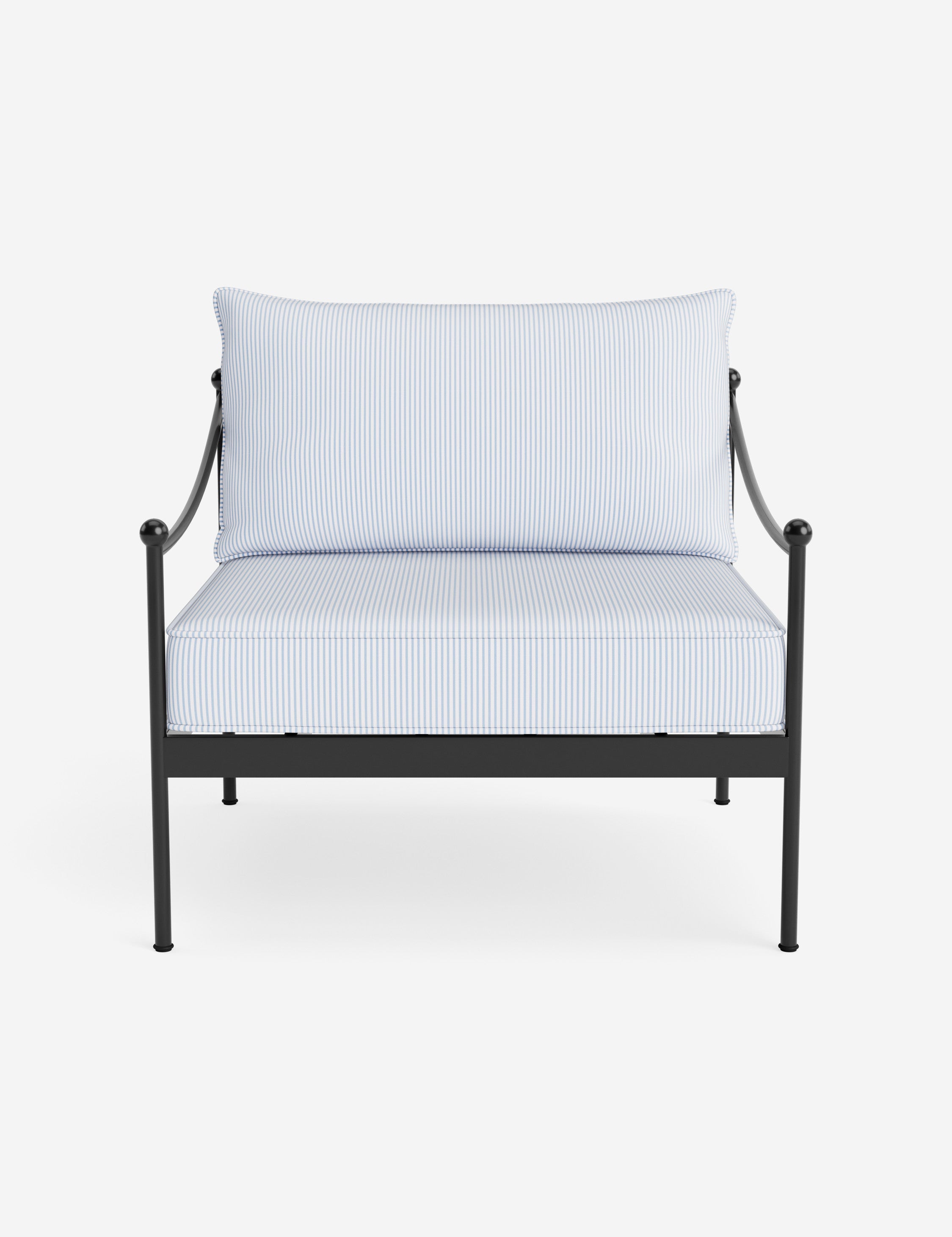 Lira Outdoor Accent Chair | Black Metal Frame, Chic Cushions