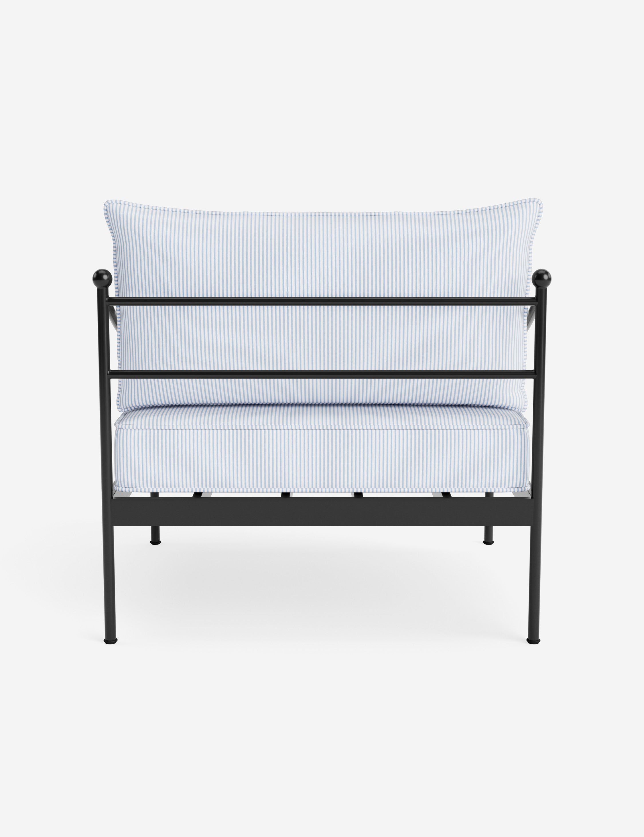 Lira Outdoor Accent Chair | Black Metal Frame, Chic Cushions