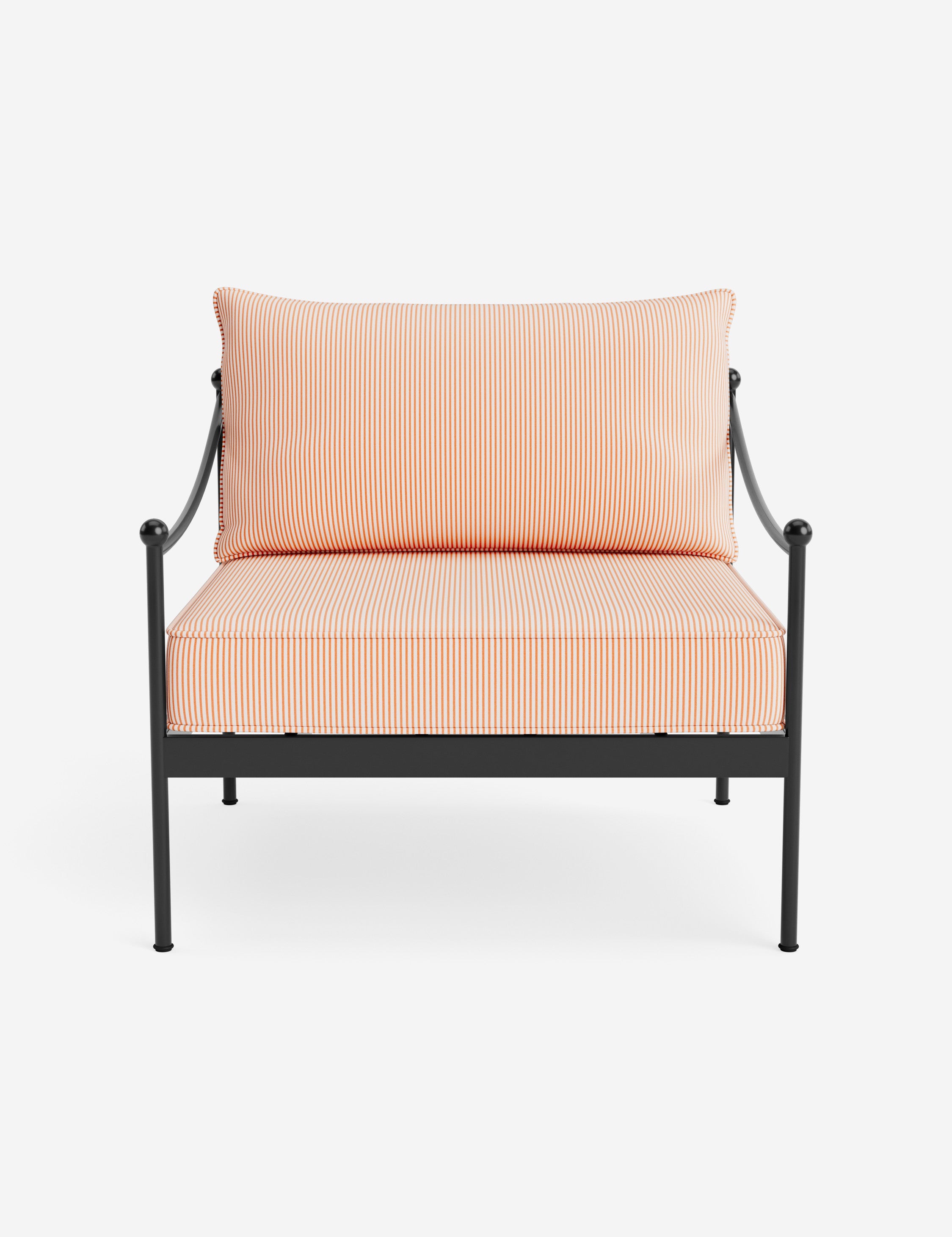 Lira Outdoor Accent Chair | Black Metal Frame, Chic Cushions