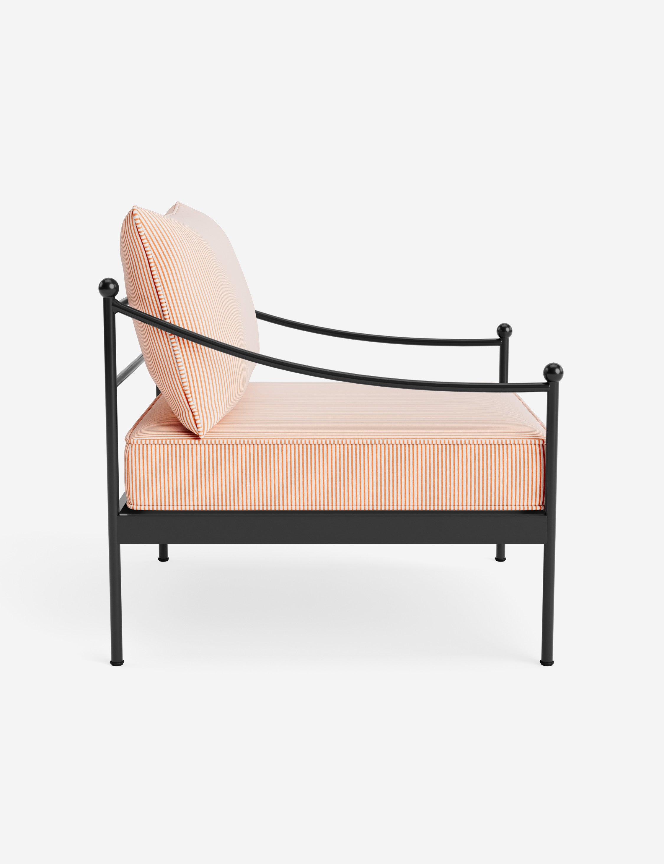 Lira Outdoor Accent Chair | Black Metal Frame, Chic Cushions