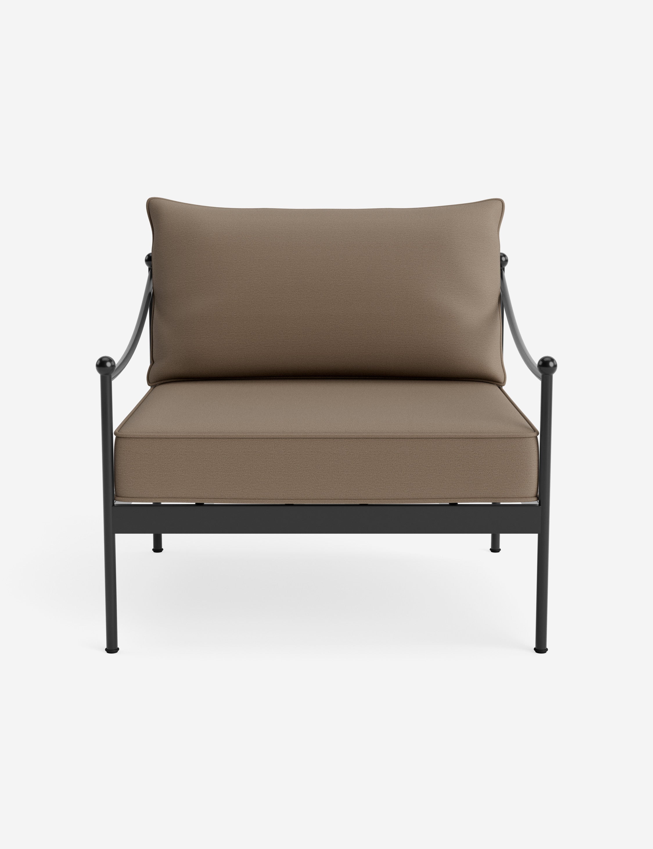 Lira Outdoor Accent Chair | Black Metal Frame, Chic Cushions