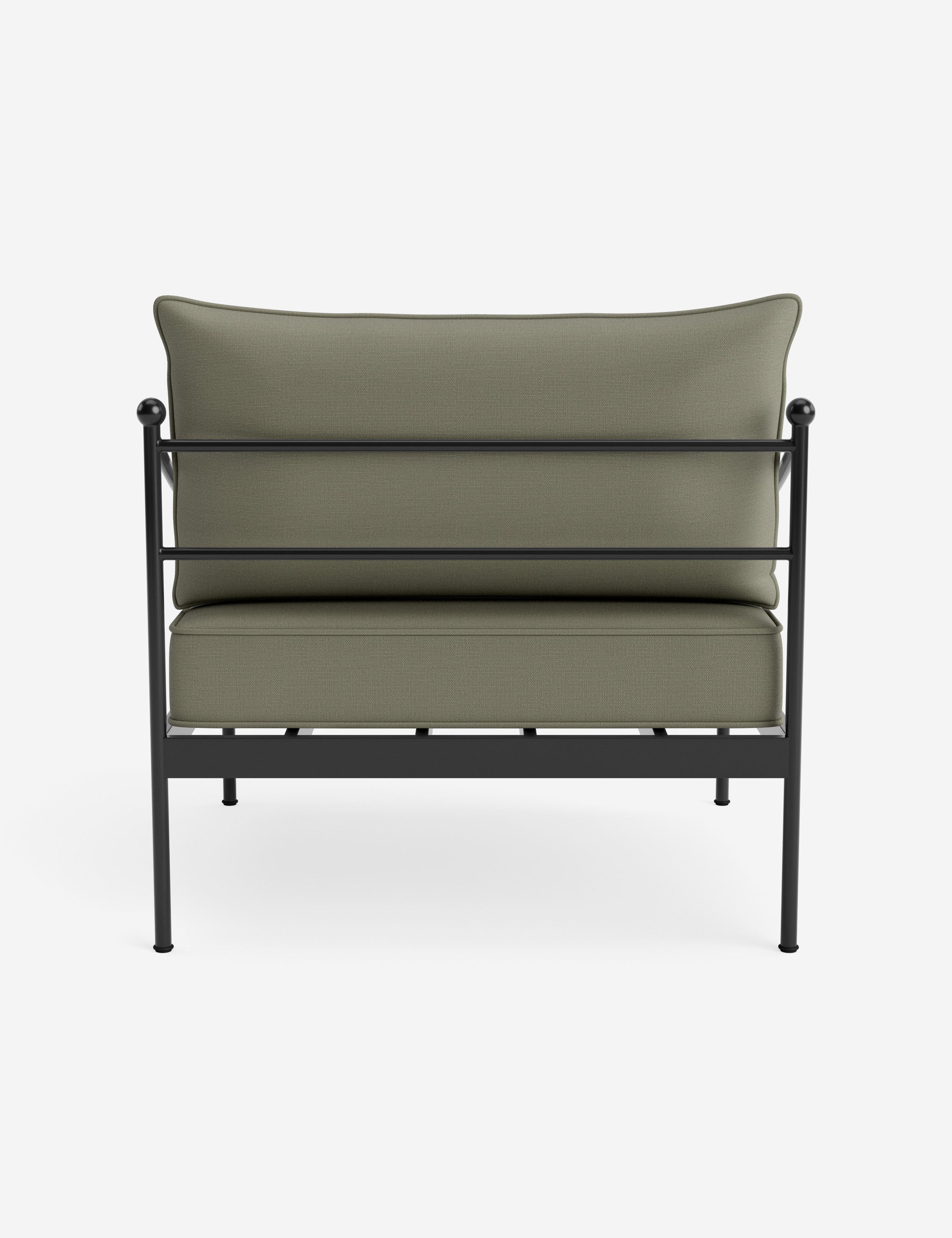 Lira Outdoor Accent Chair | Black Metal Frame, Chic Cushions