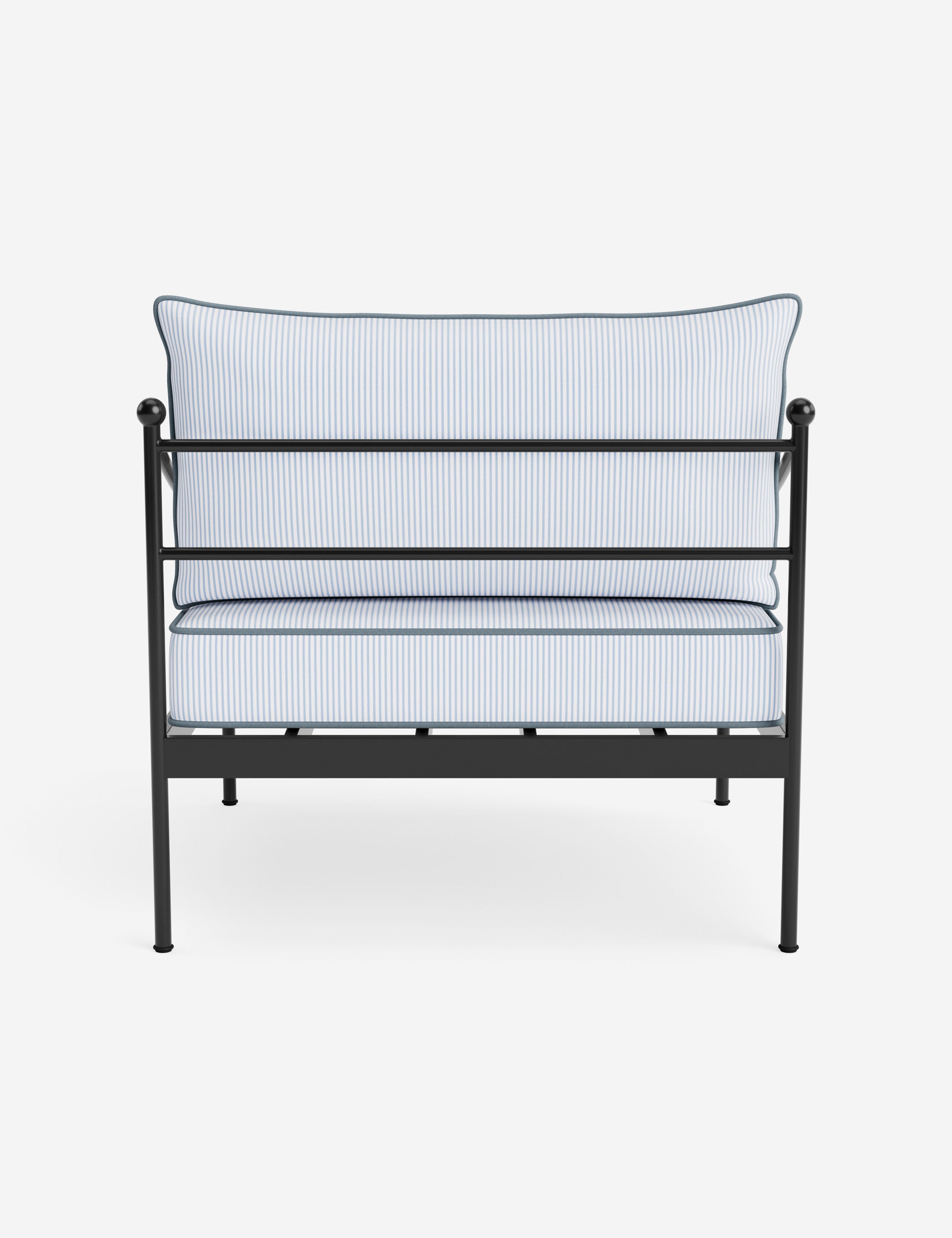 Lira Outdoor Accent Chair | Black Metal Frame, Chic Cushions