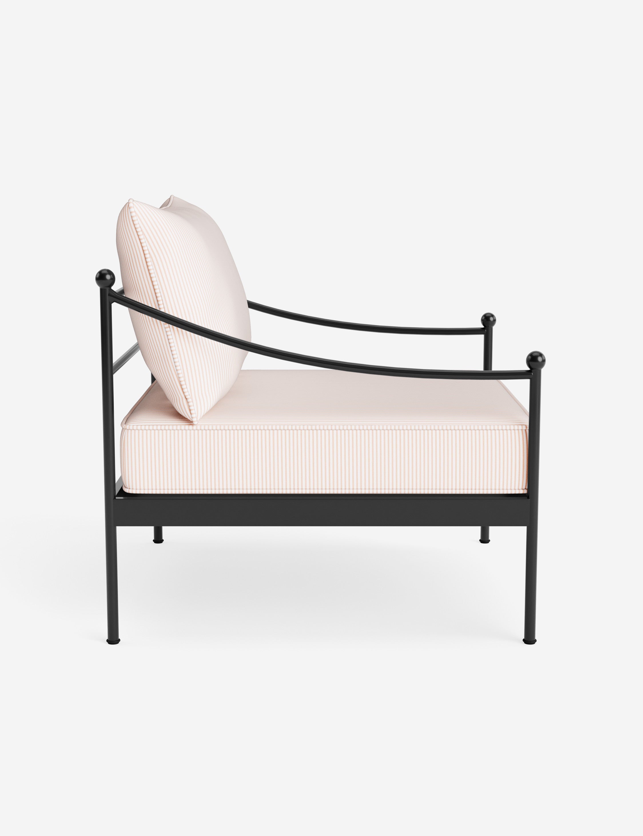 Lira Outdoor Accent Chair | Black Metal Frame, Chic Cushions