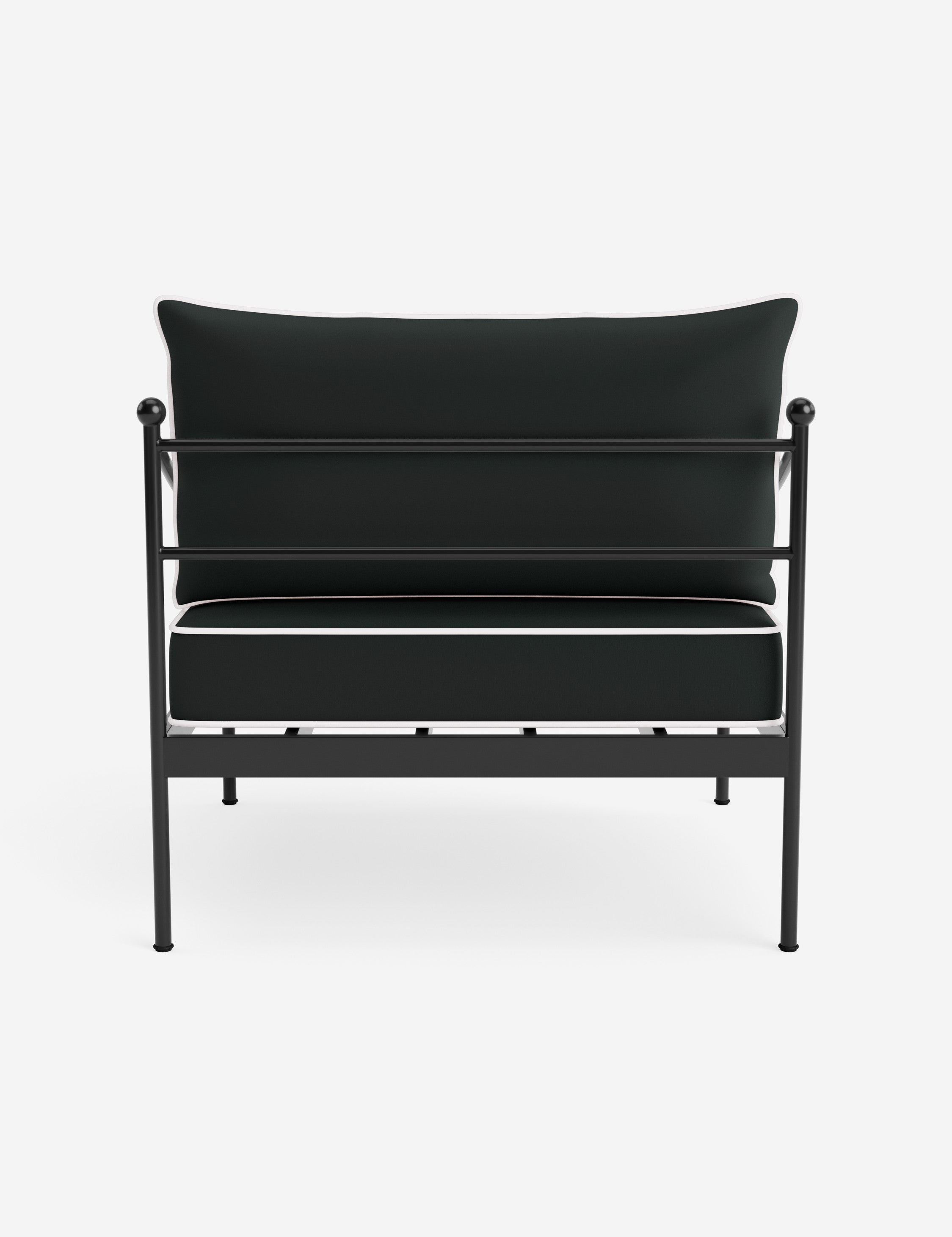 Lira Outdoor Accent Chair | Black Metal Frame, Chic Cushions