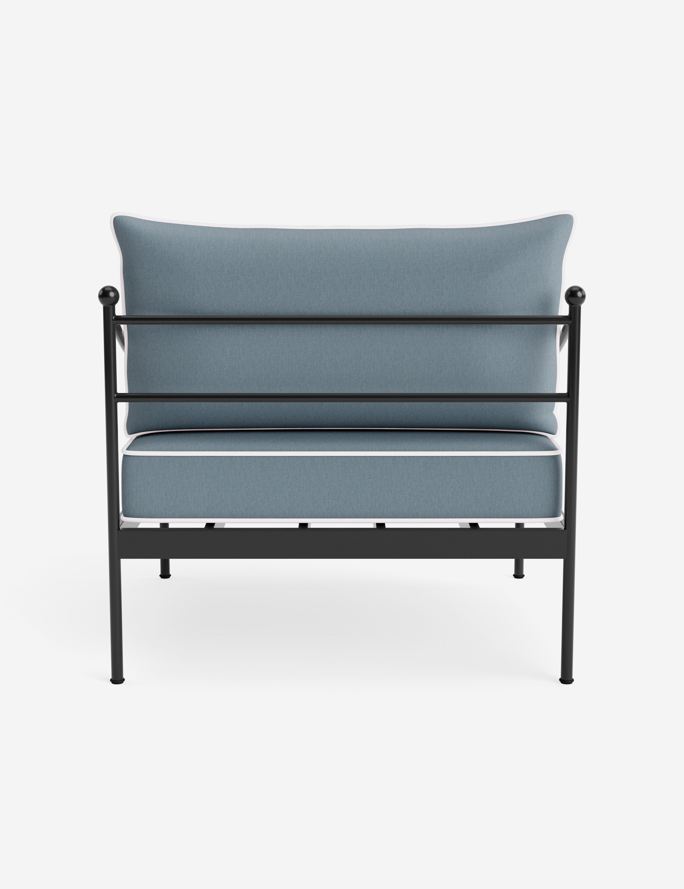 Lira Outdoor Accent Chair | Black Metal Frame, Chic Cushions