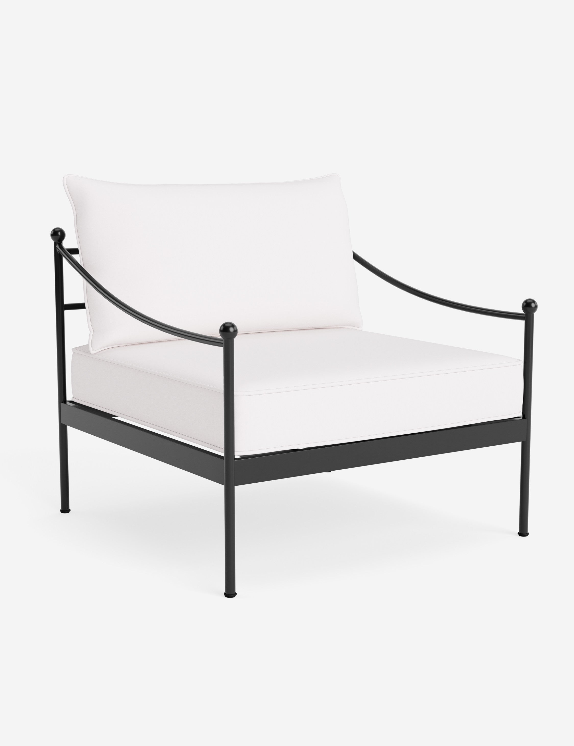 Lira Outdoor Accent Chair | Black Metal Frame, Chic Cushions