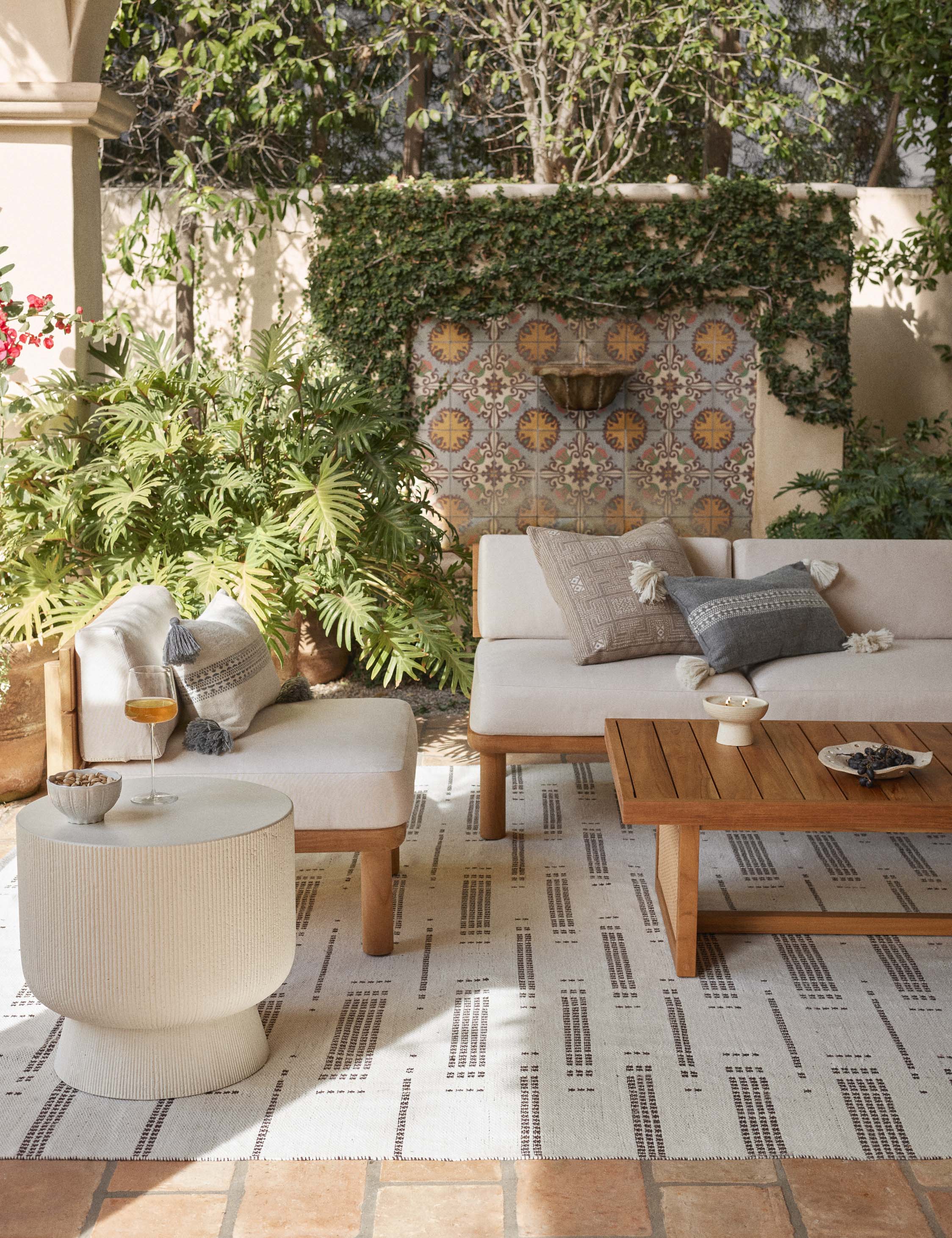 Mira Accent Pillow | Tasseled Corners, Indoor/Outdoor Use