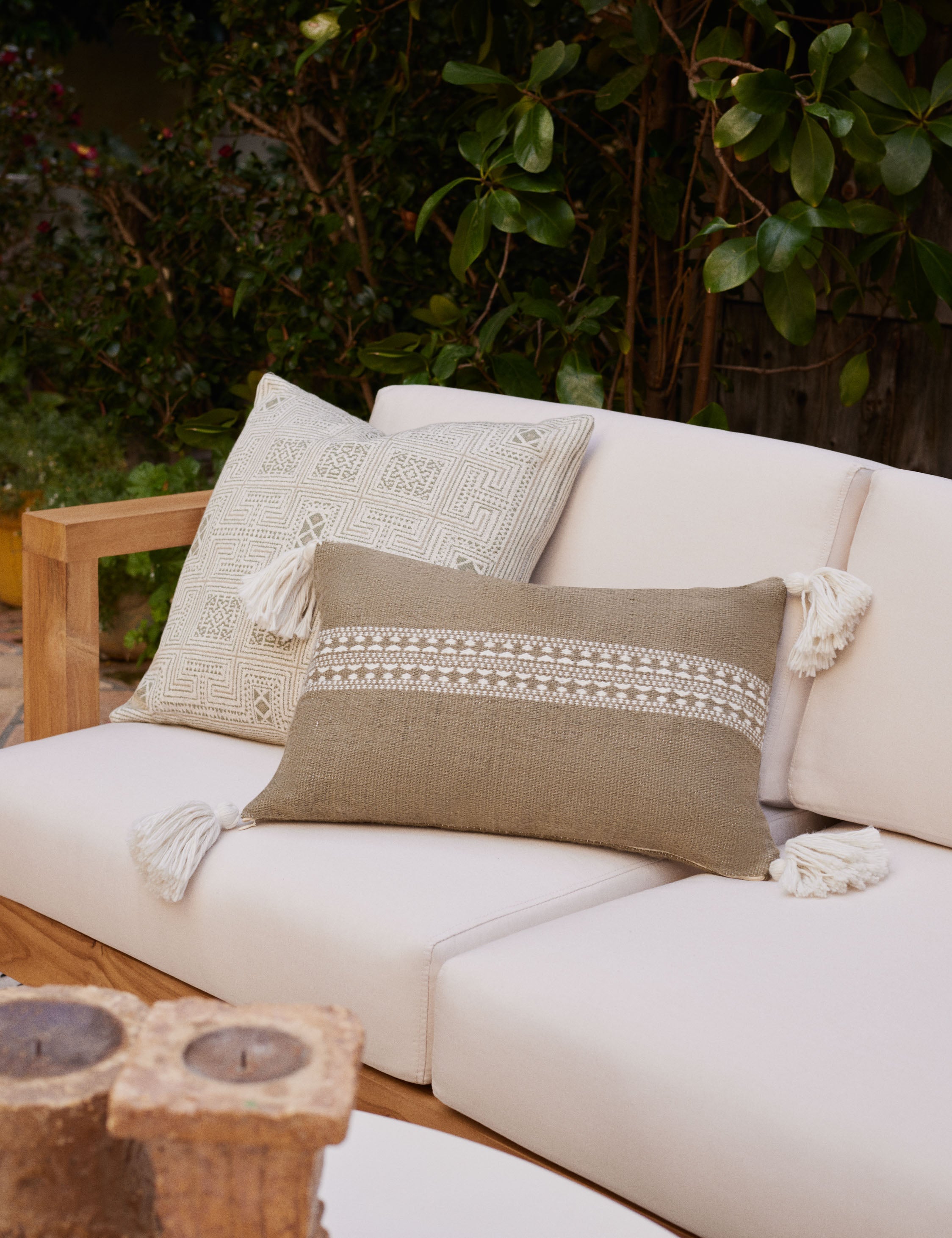 Mira Accent Pillow | Tasseled Corners, Indoor/Outdoor Use