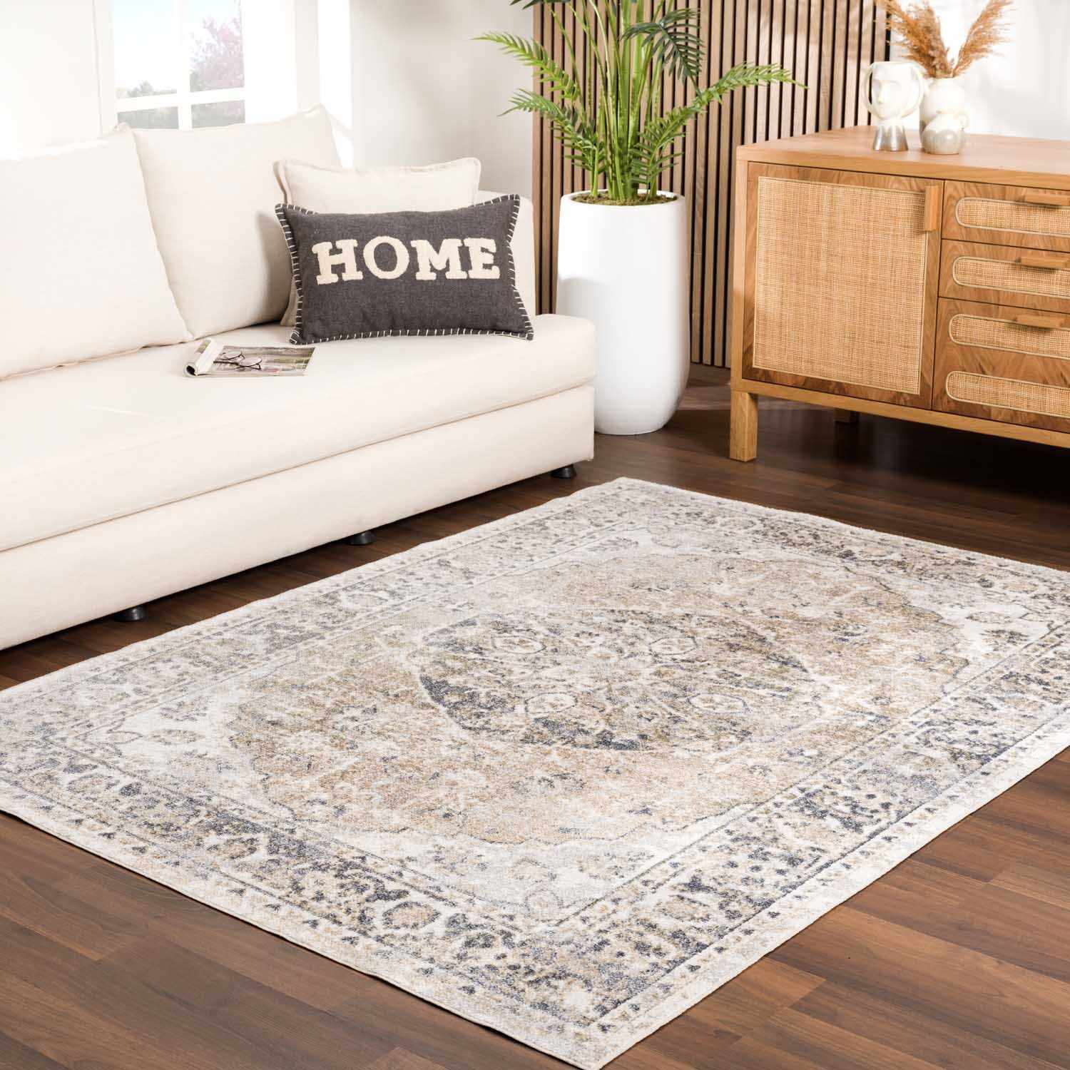 Rudo Flat Pile Rug  Machine Washable, 100% Polyester
