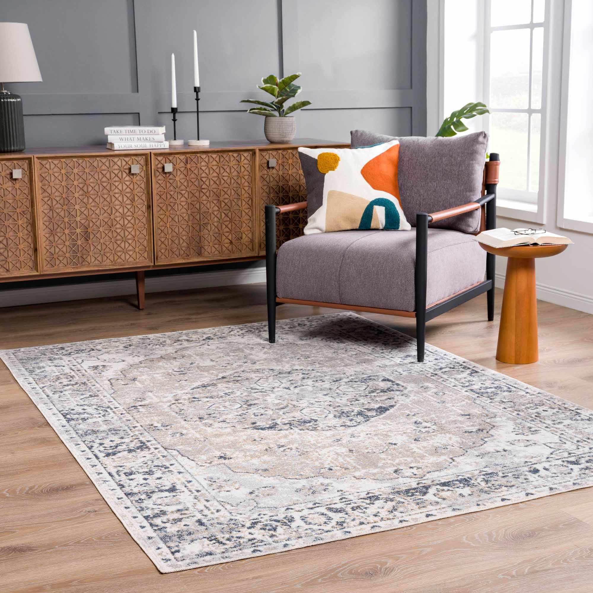 Rudo Washable Rug  Medium Pile  Machine Woven Polyester