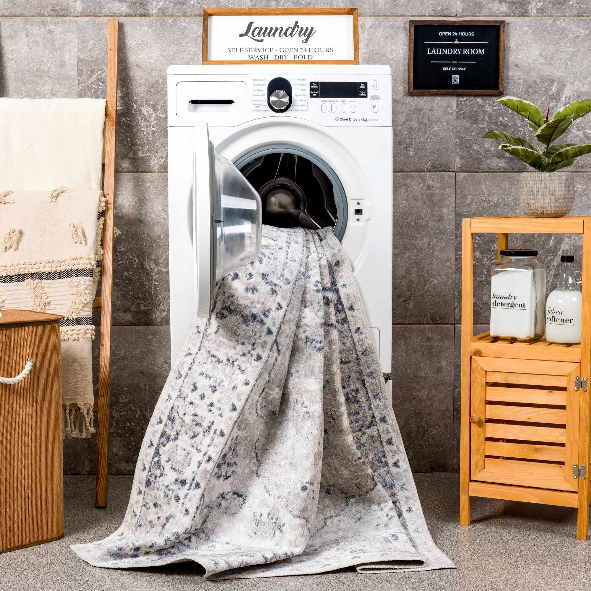 Rudo Washable Rug  Medium Pile  Machine Woven Polyester