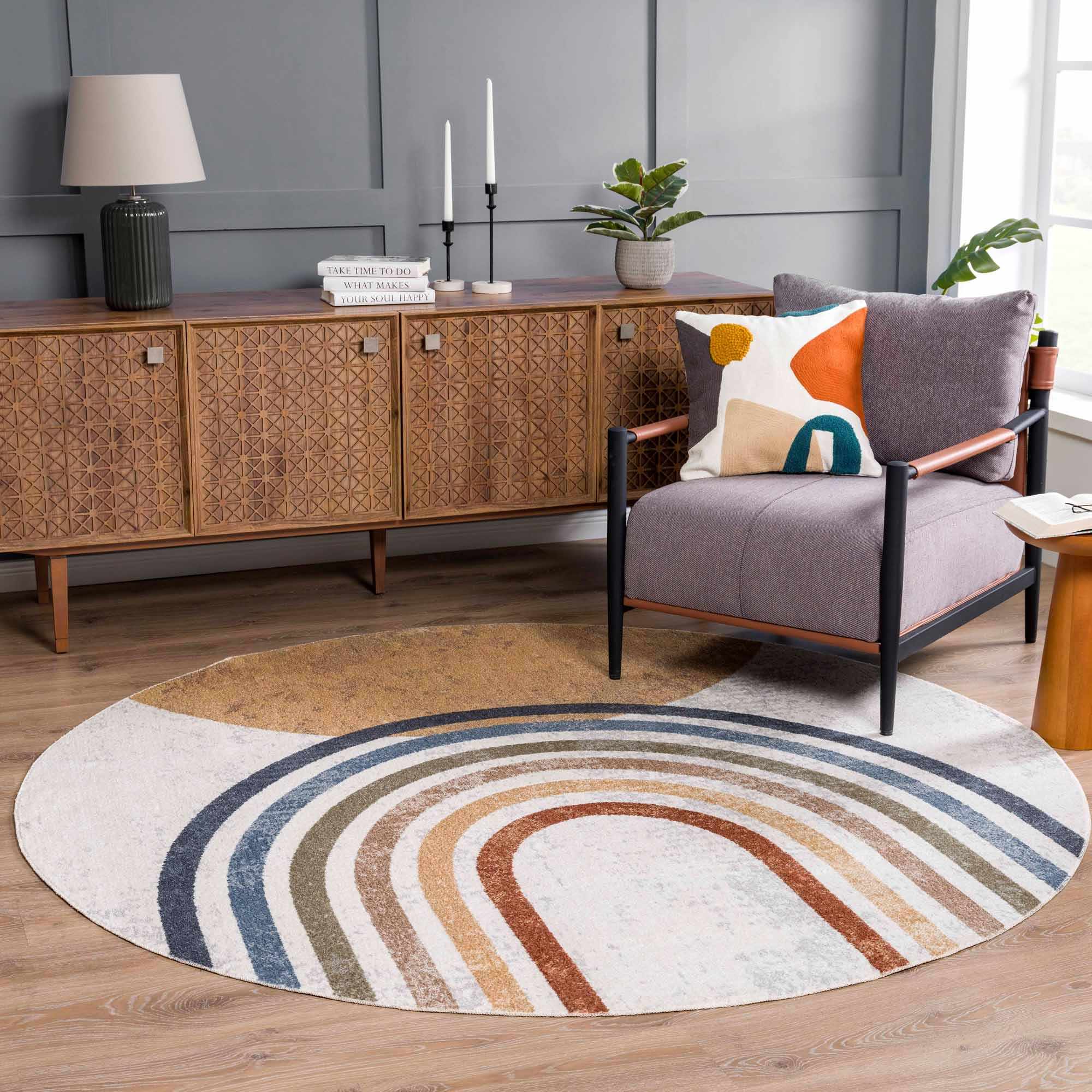 Giza Area Rug  Machine Washable  Contemporary Design