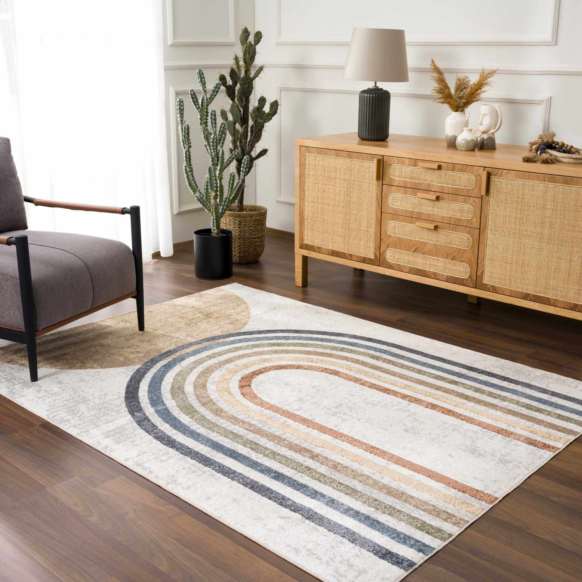 Giza Area Rug  Machine Washable  Contemporary Design
