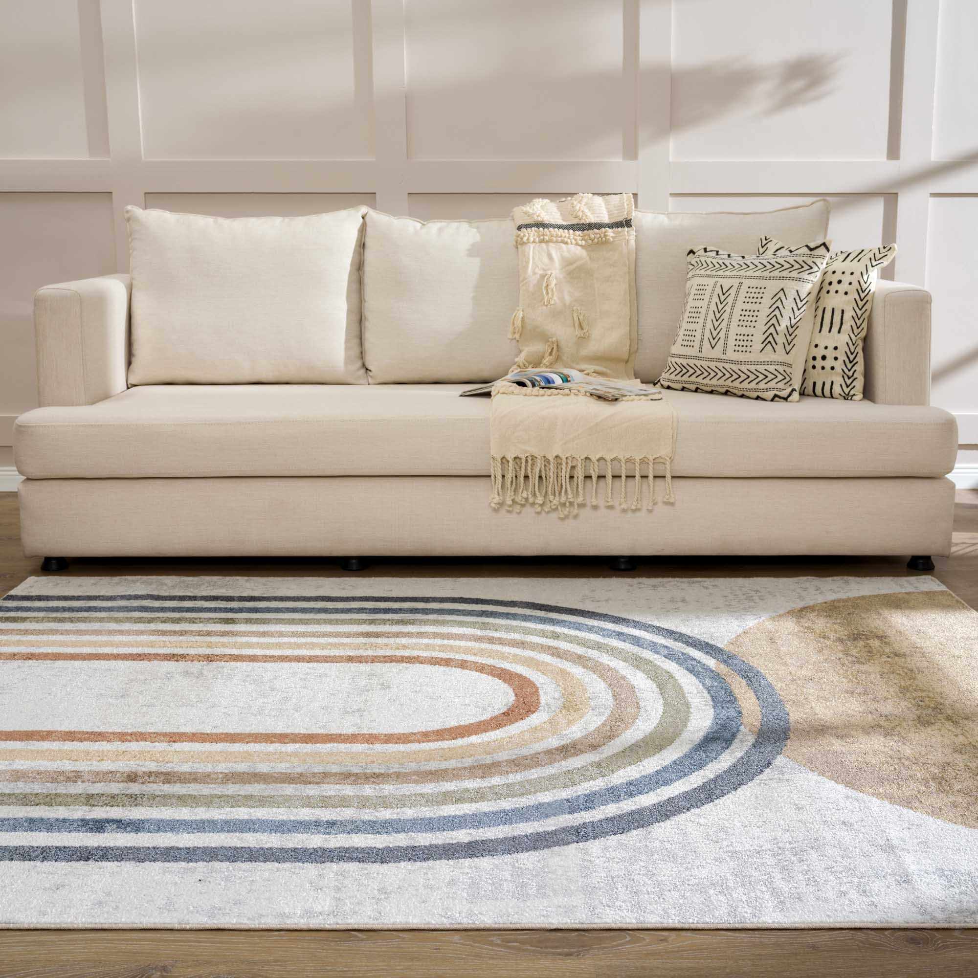 Giza Area Rug  Machine Washable  Contemporary Design
