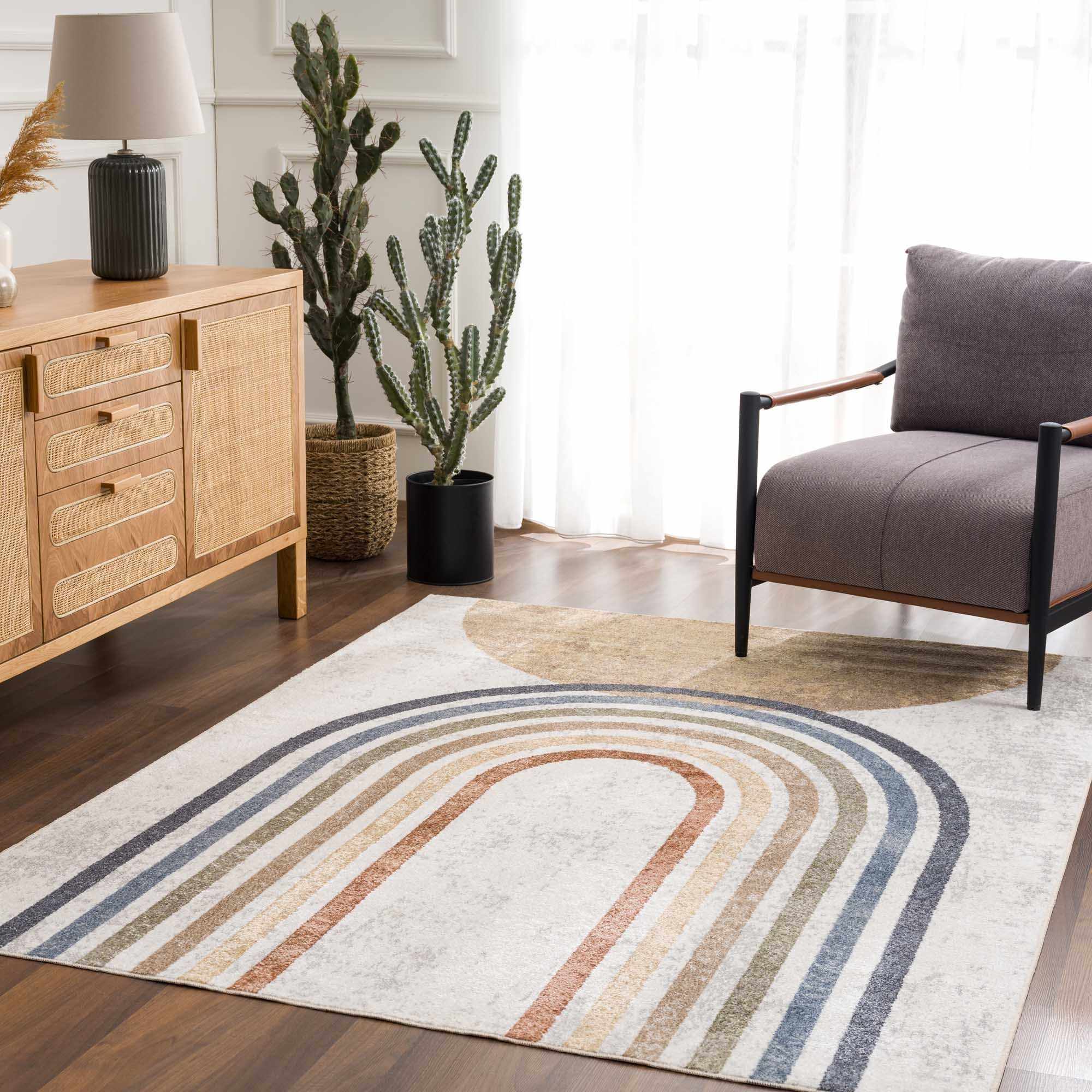 Giza Area Rug  Machine Washable  Contemporary Design
