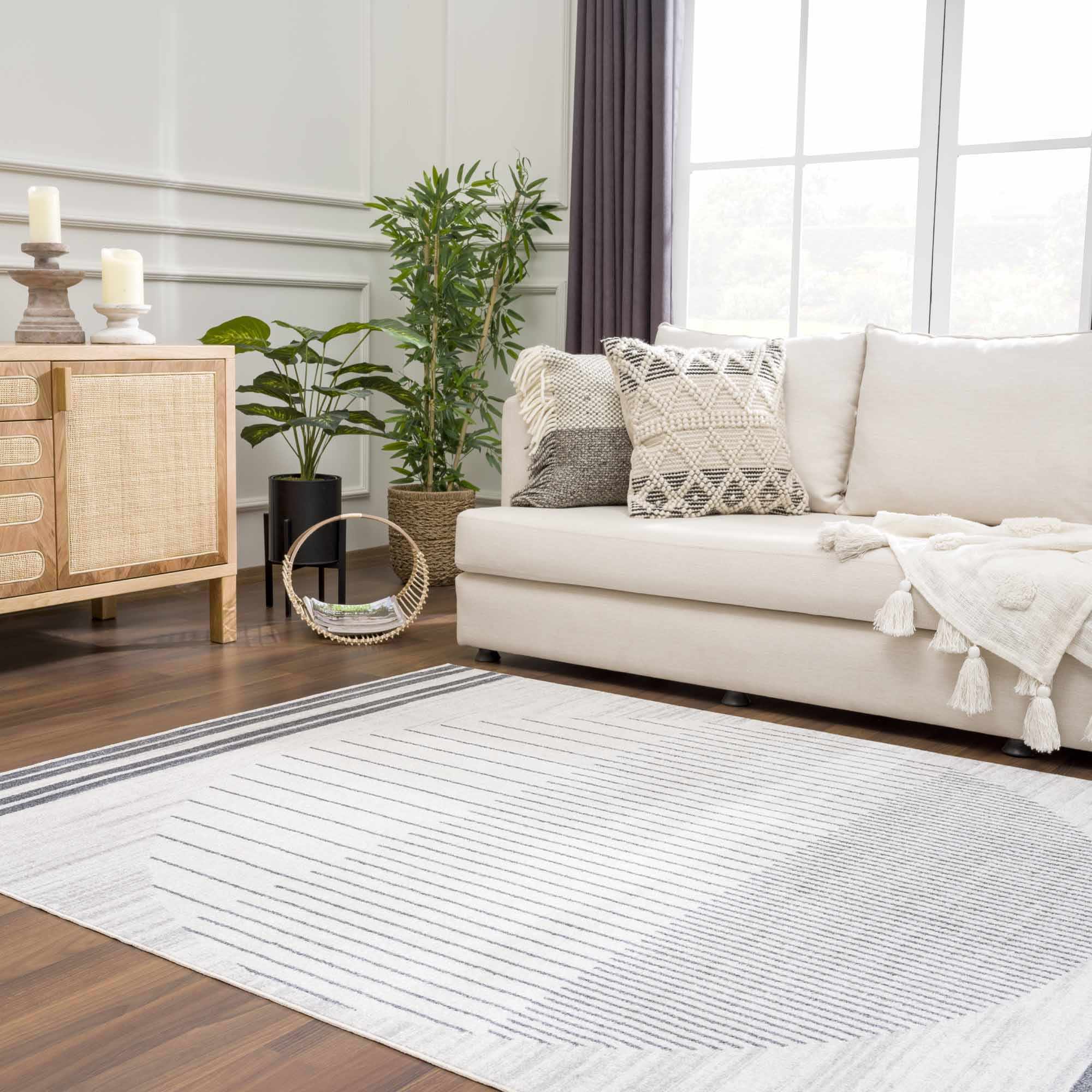 Talon Medium Gray Area Rug  Machine Washable, Contemporary