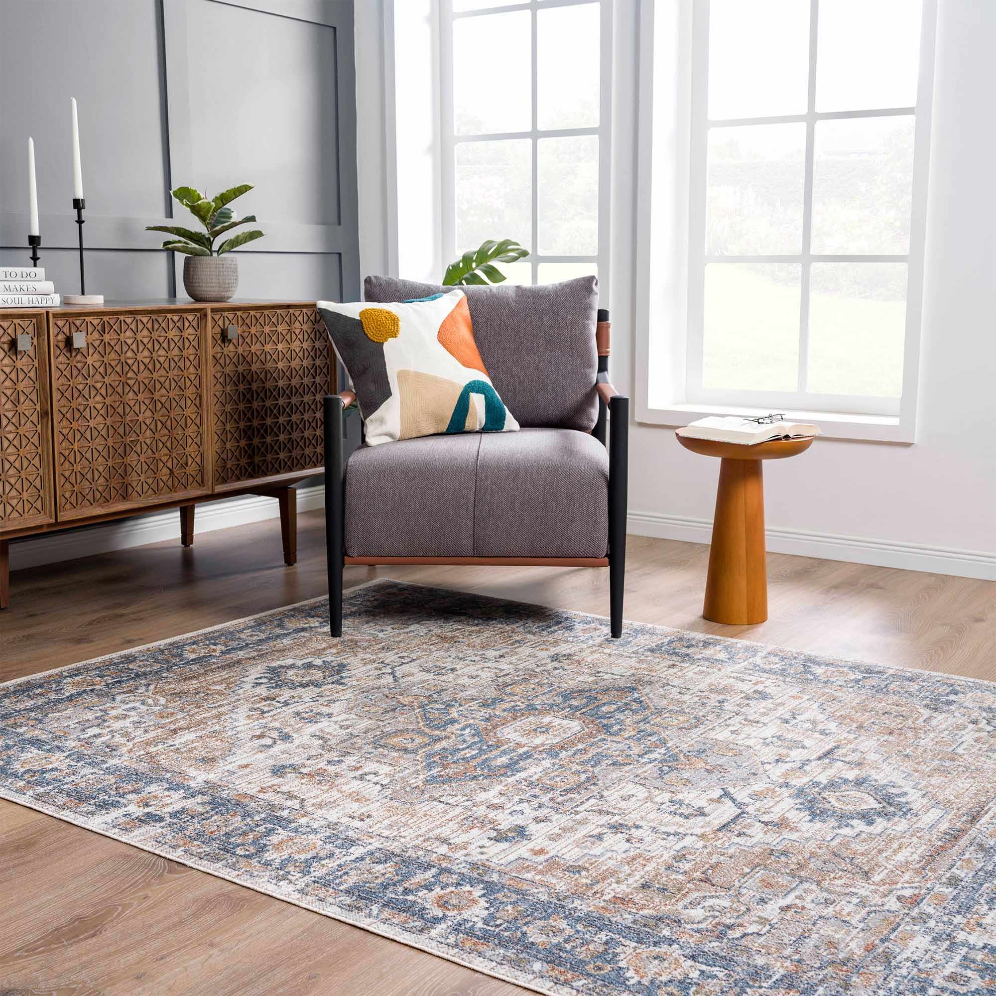 Ezri Area Rug  Machine Washable, Medium Pile Polyester