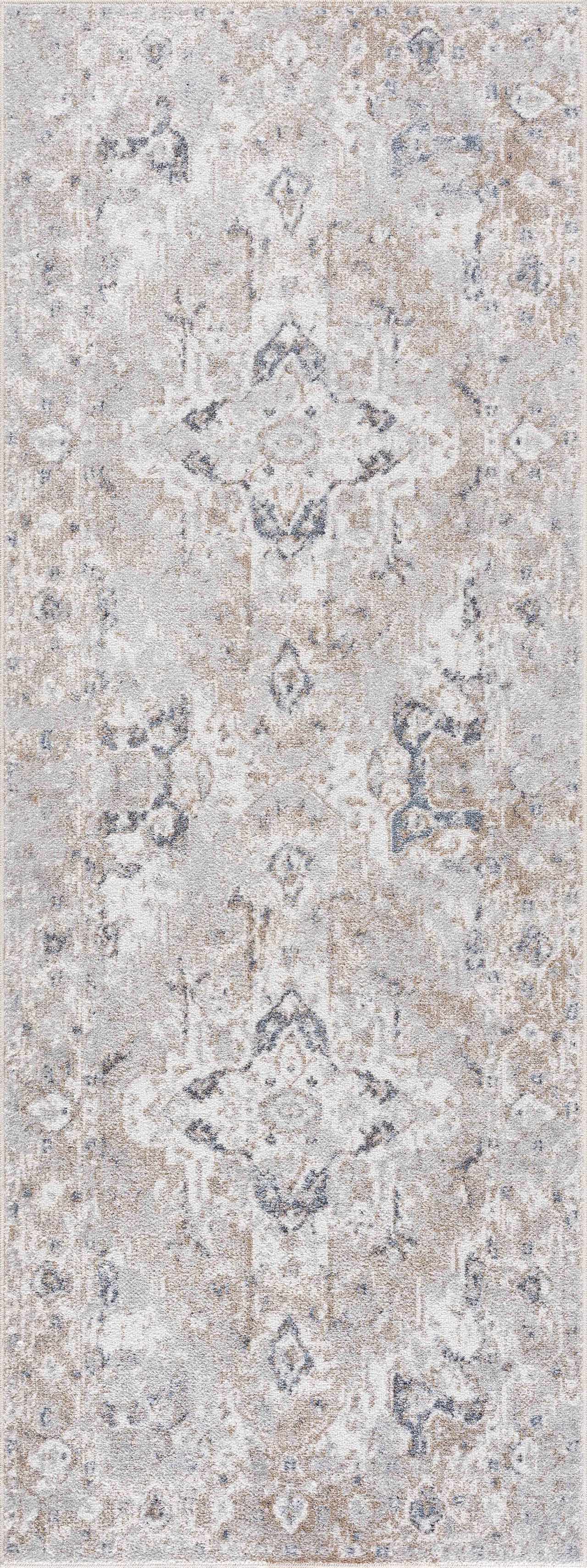 Belo Washable Rug  Machine Woven  Off White, Blue, Tan