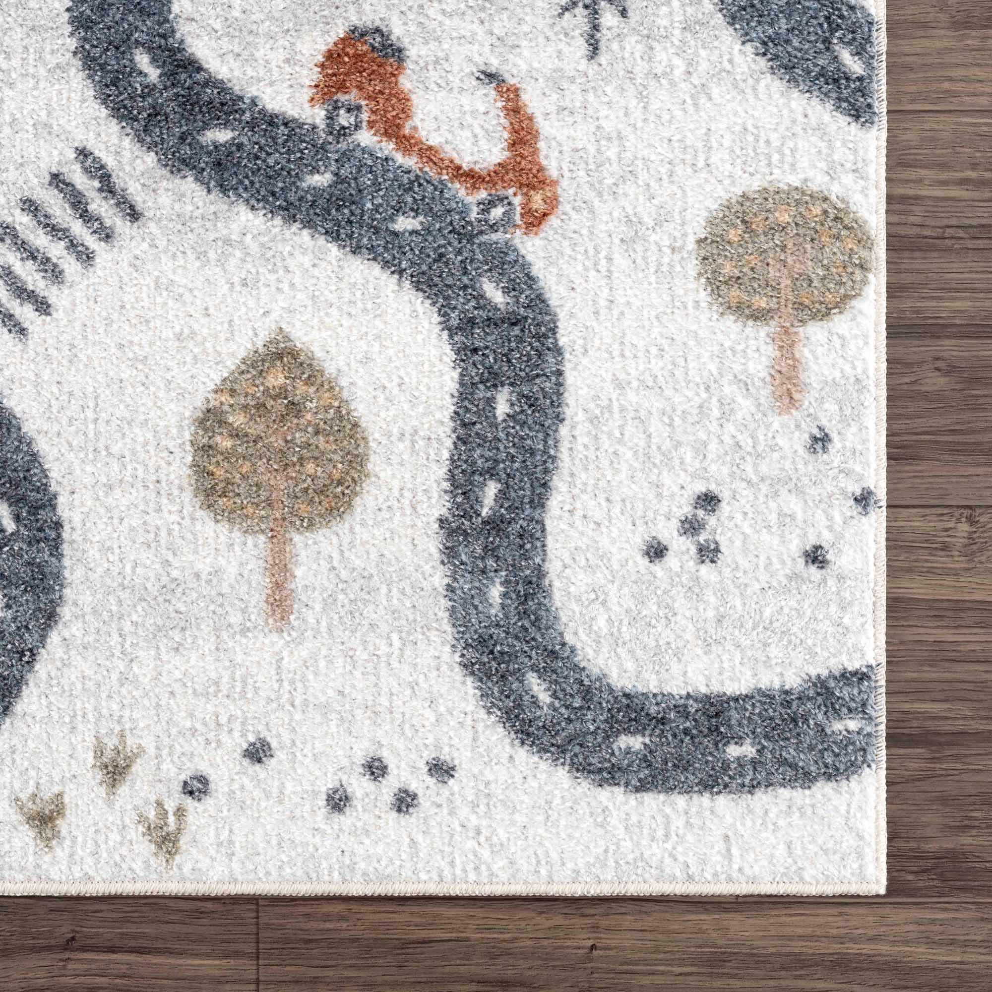 Mave Roads Kids Rug  Washable  Fun Road & Car Design