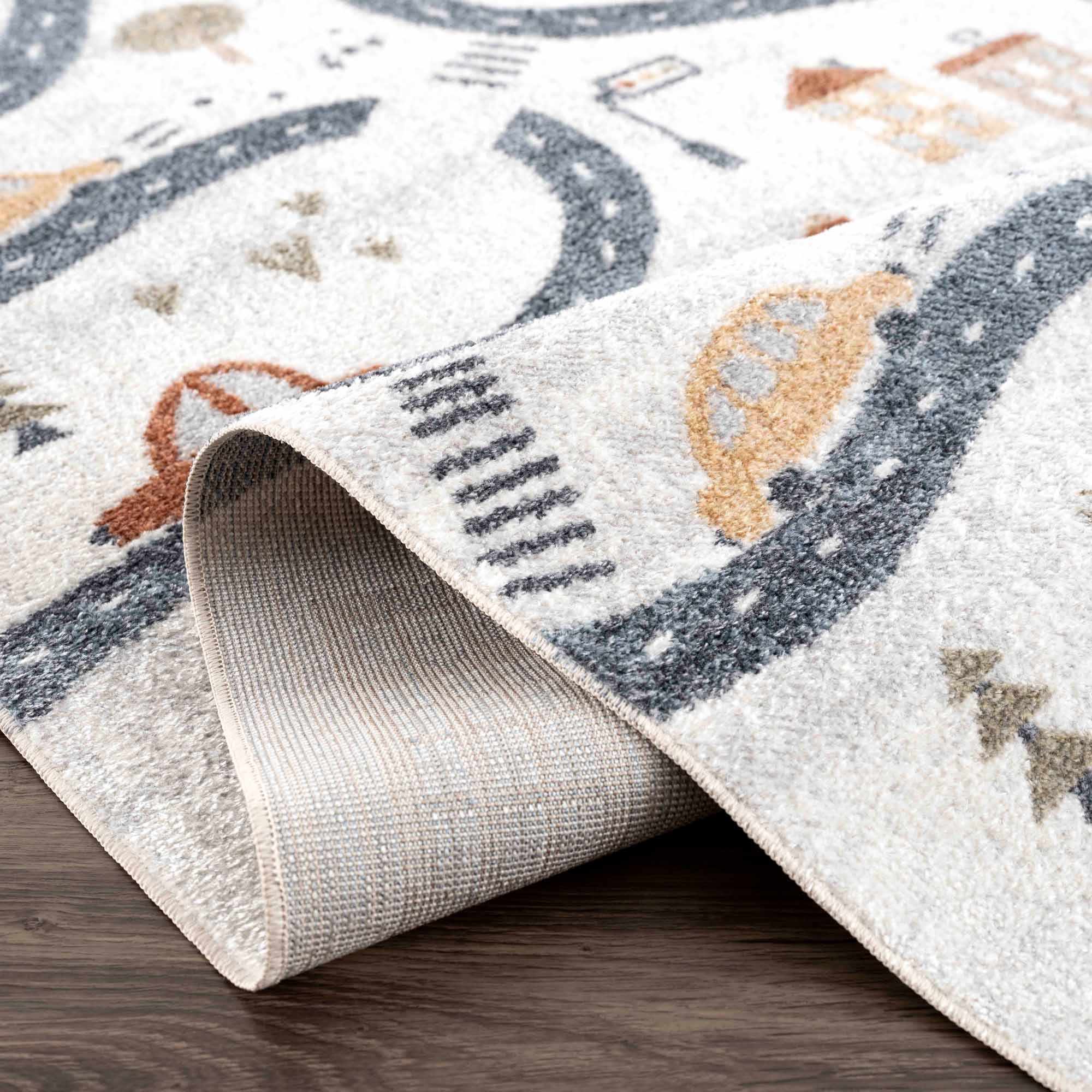 Mave Roads Kids Rug  Washable  Fun Road & Car Design