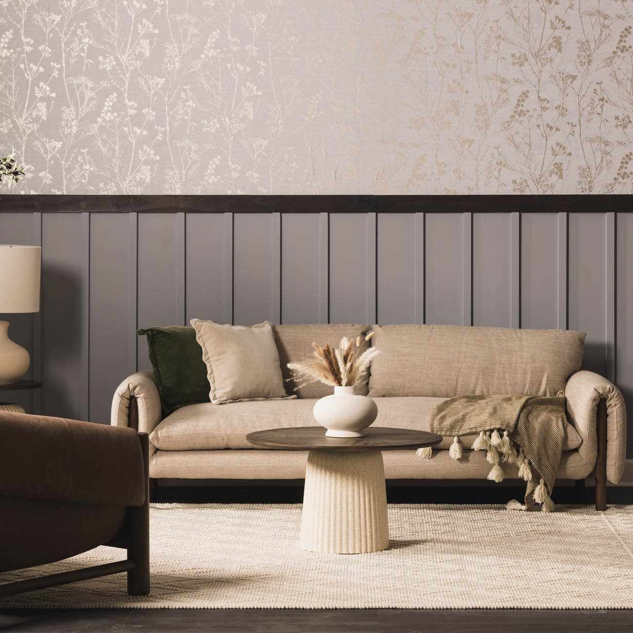 Bela Trellis Wool Rug  Hand-Woven Cotton Blend, Ivory Beige