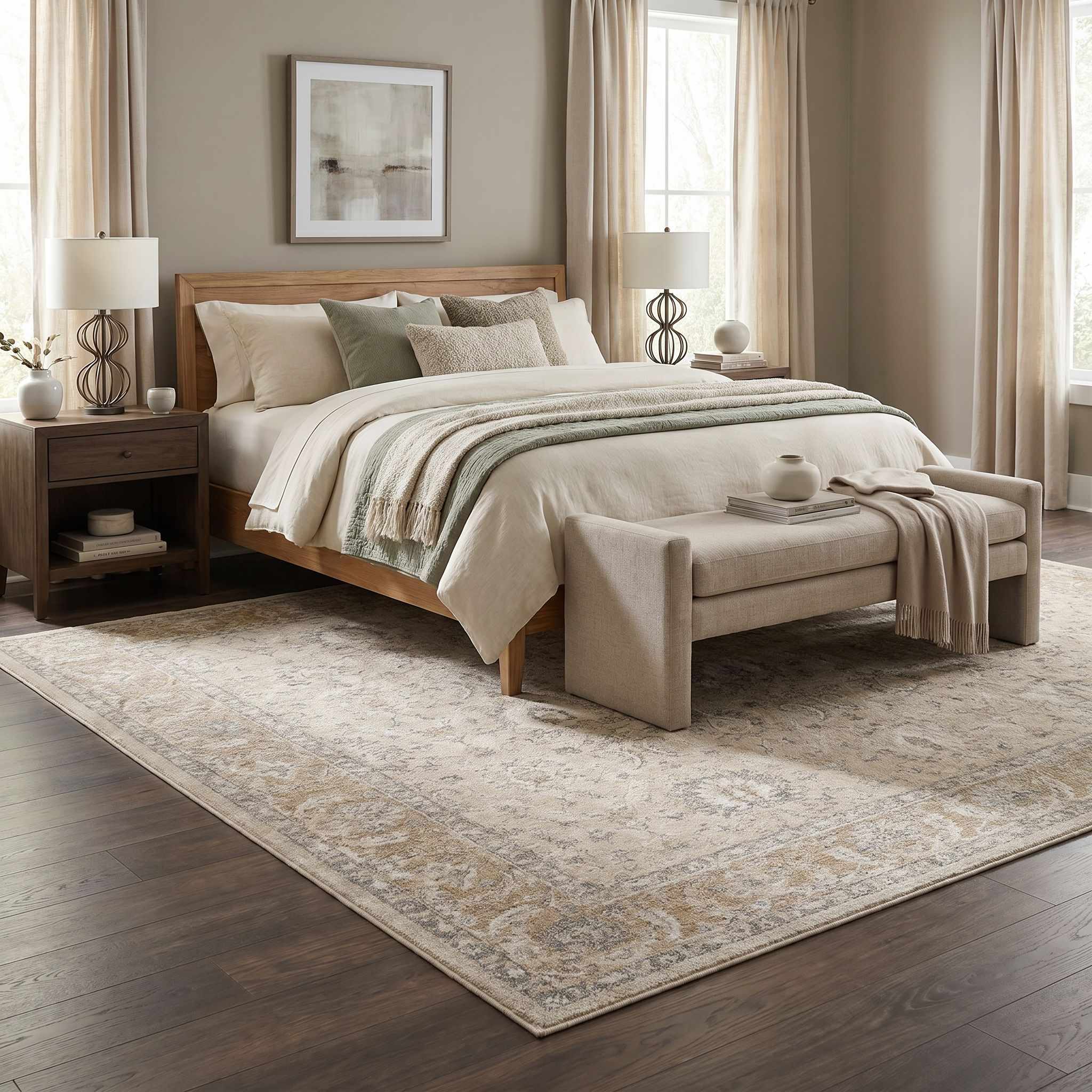 Bela Luxe Area Rug  Machine Woven, Medium Pile, Traditional Style