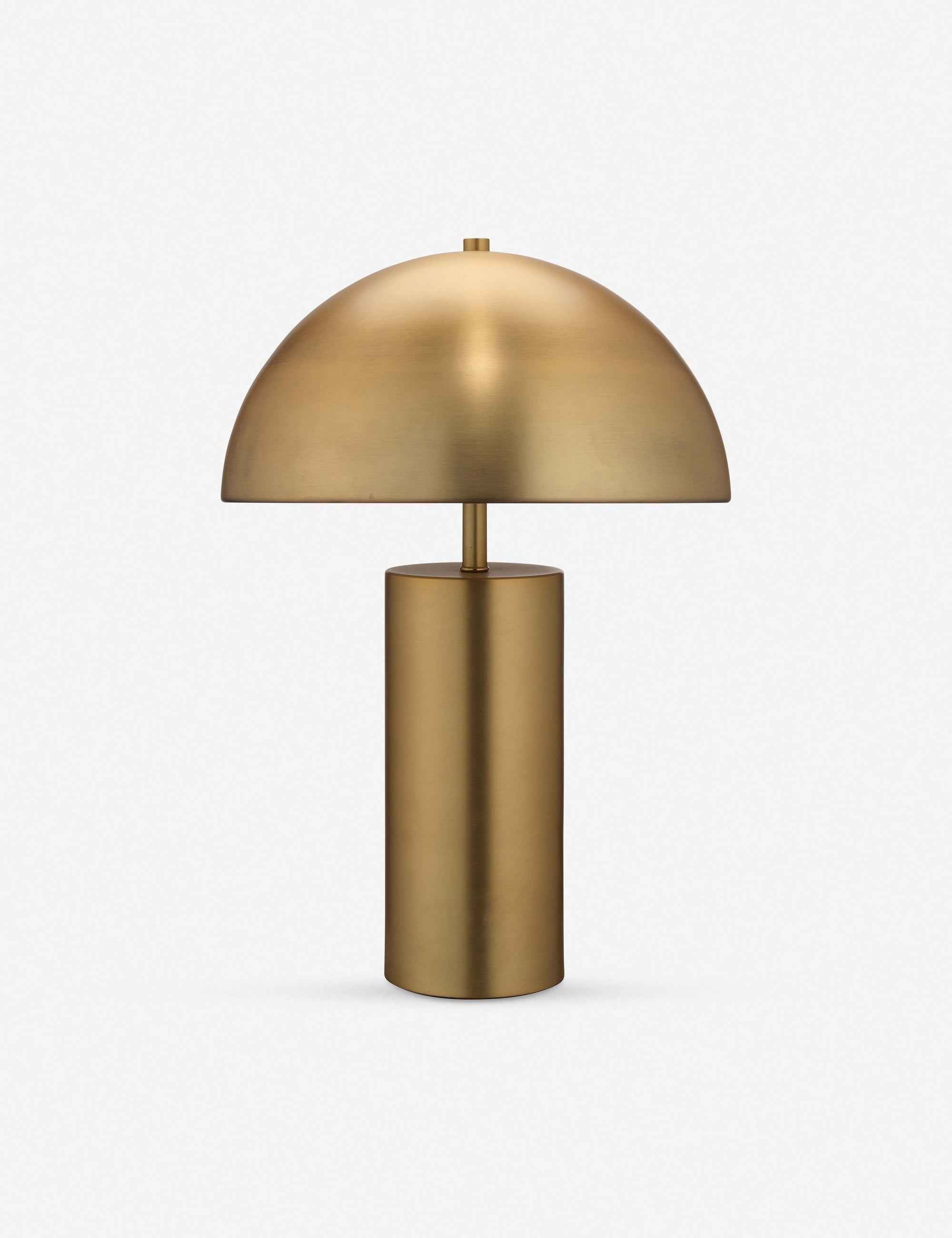 Silo Table Lamp | Dome Shade, Antique Brass Finish