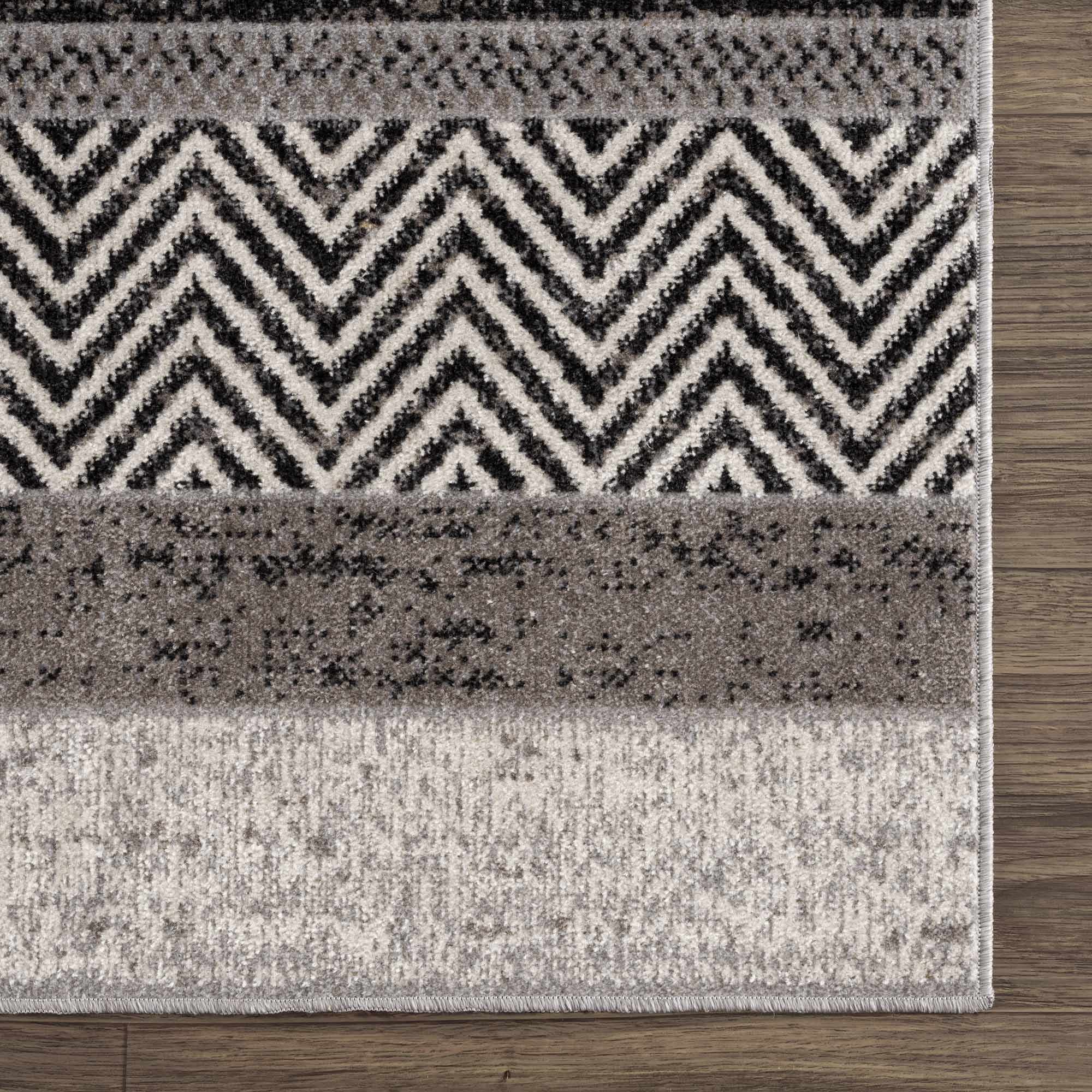 Milo Washable Area Rug  Geometric Design, Machine Woven, 100% Polyester