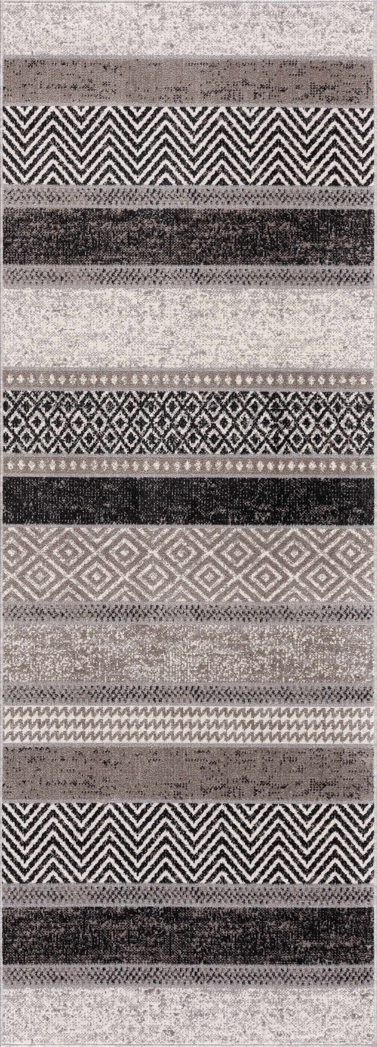 Milo Washable Area Rug  Geometric Design, Machine Woven, 100% Polyester