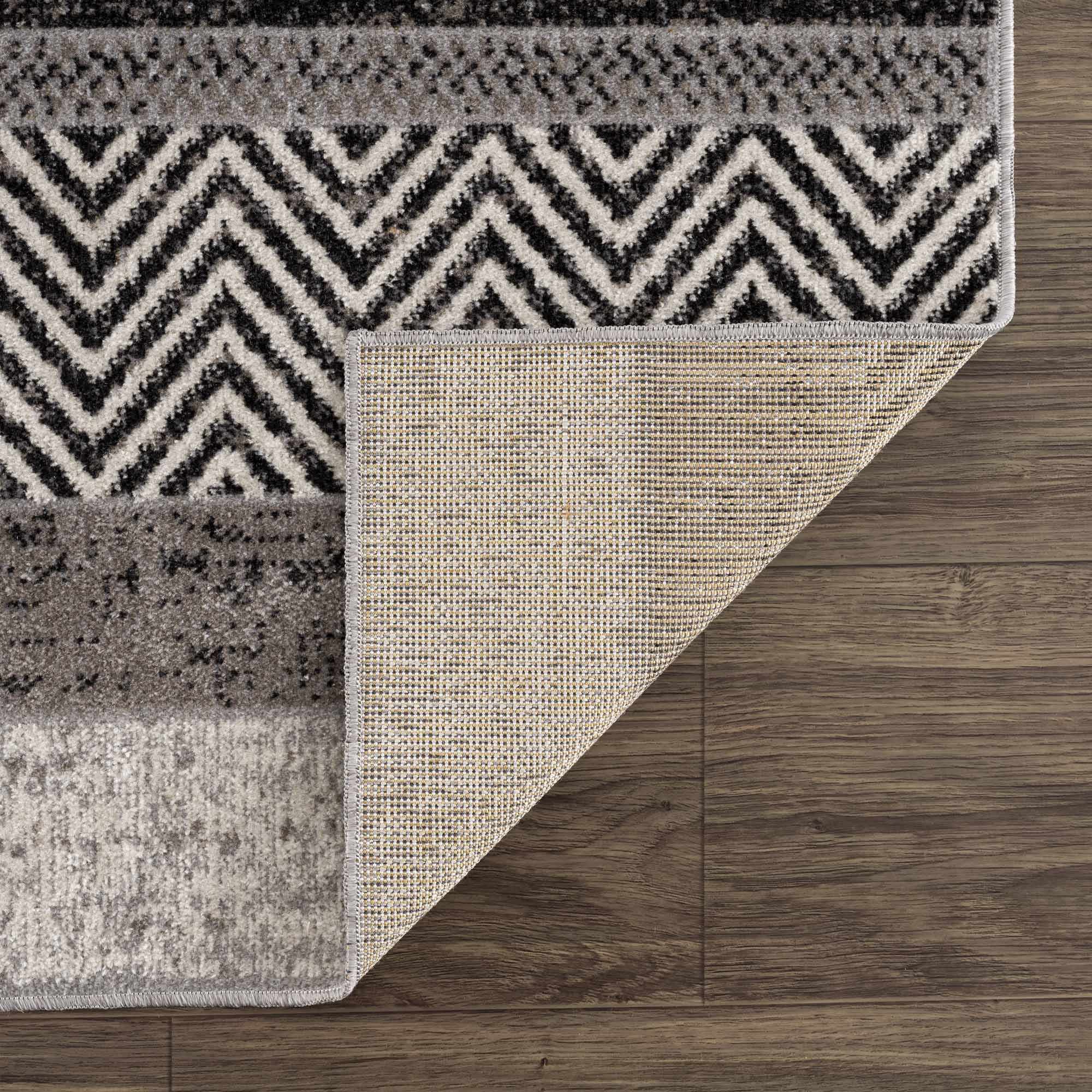 Milo Washable Area Rug  Geometric Design, Machine Woven, 100% Polyester