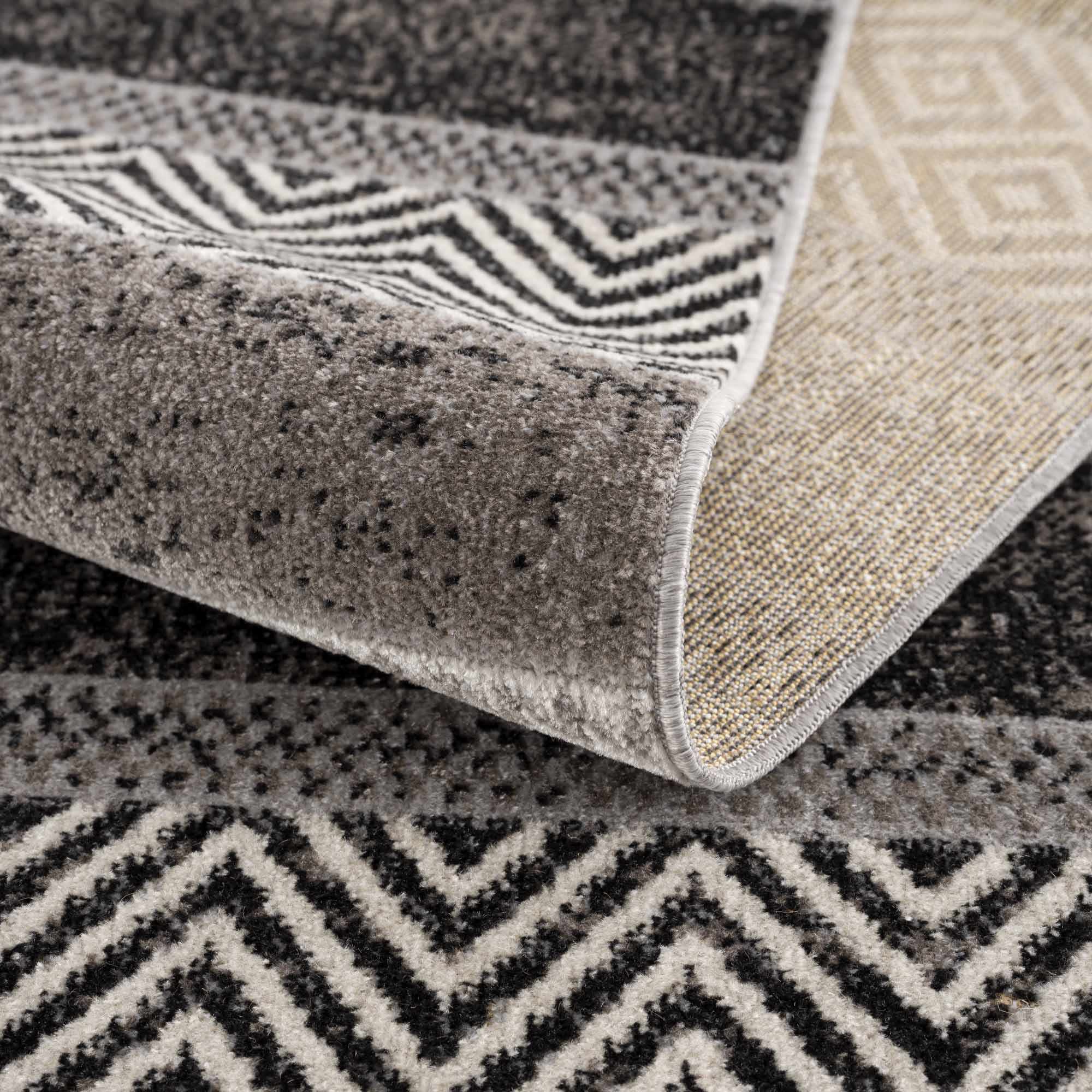 Milo Washable Area Rug  Geometric Design, Machine Woven, 100% Polyester