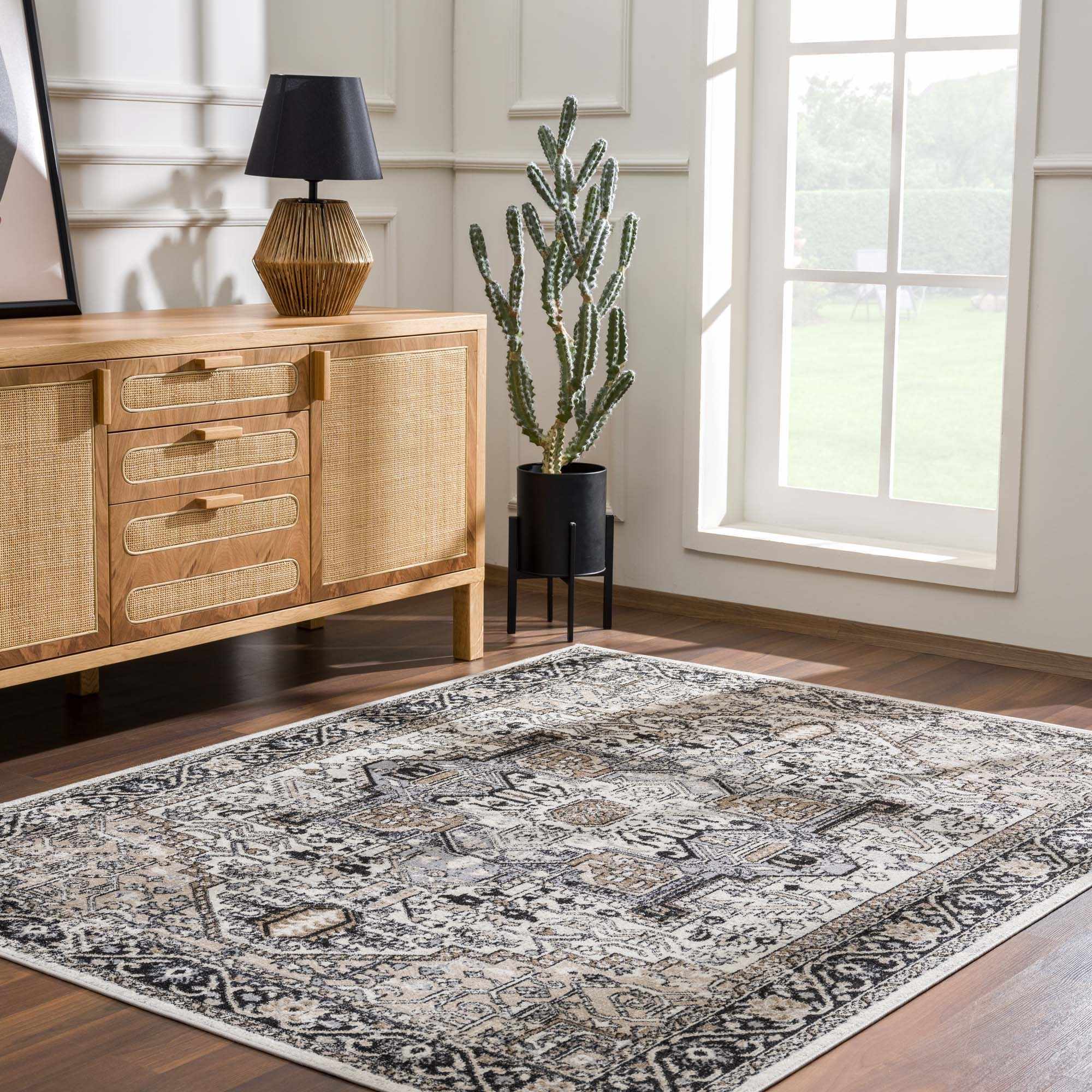 Cavara Area Rug  Washable  Traditional Style, Low Pile